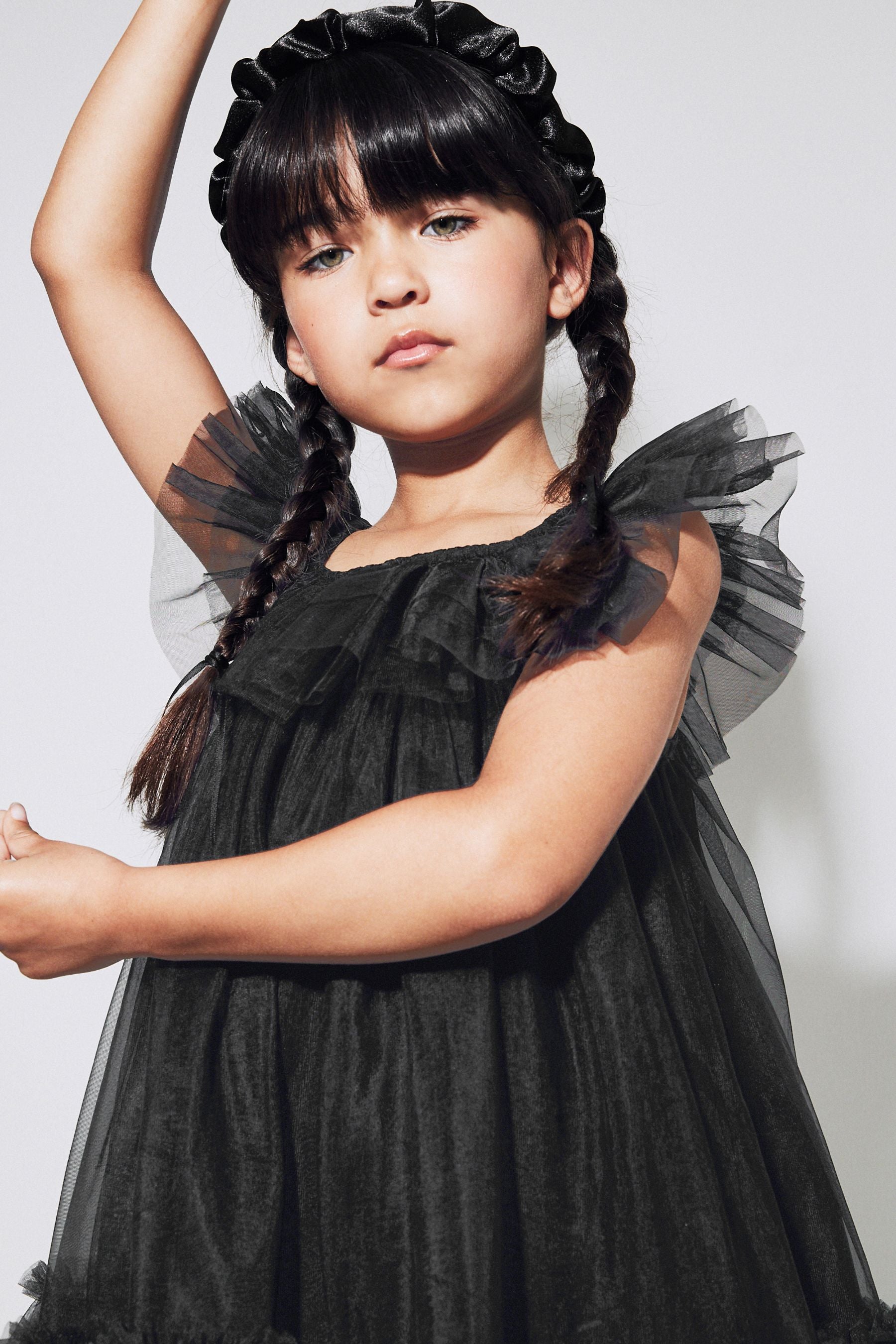 Black Mesh Party Dress (3-16yrs)