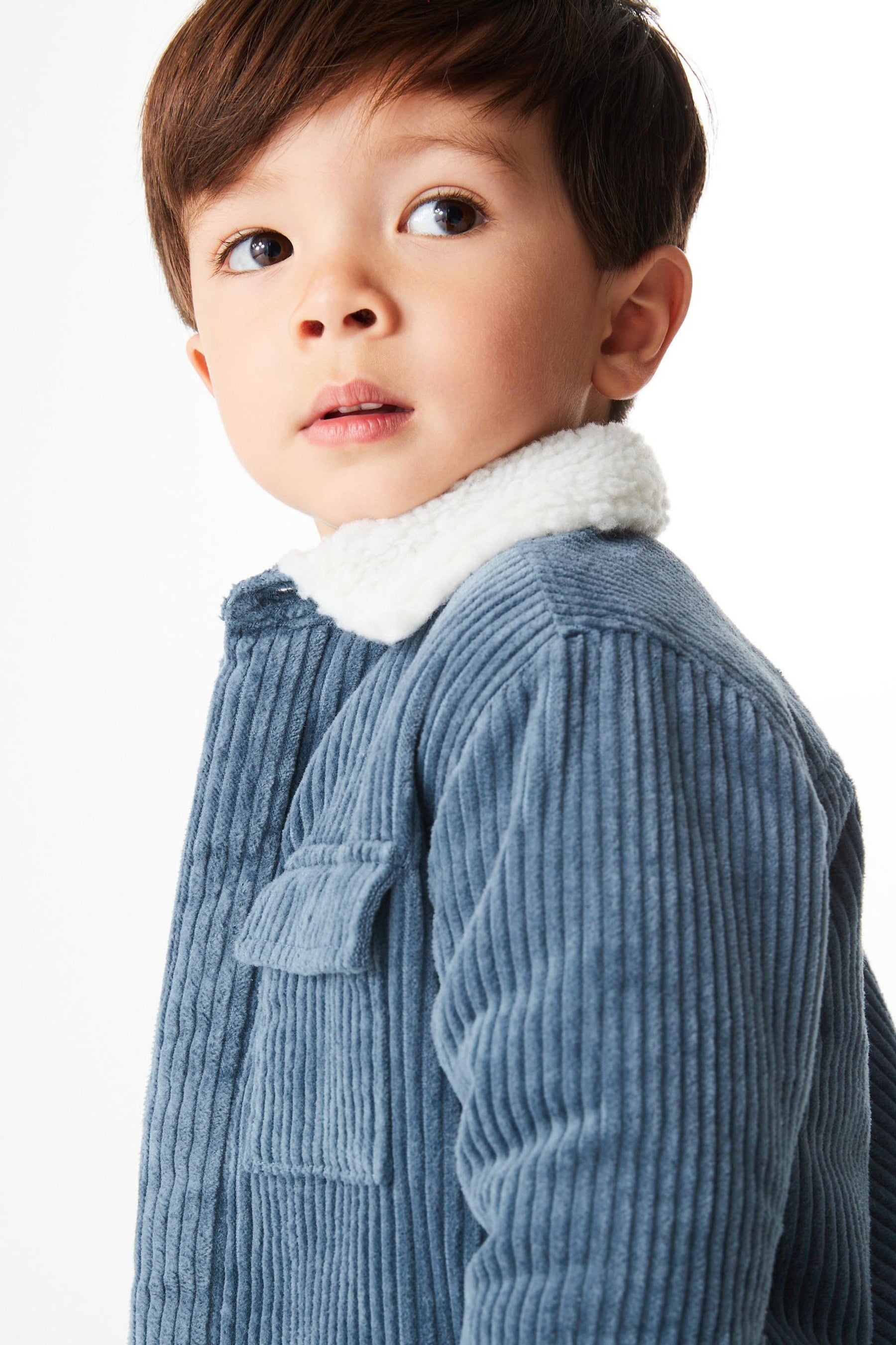 Blue Cord Borg Collar Jacket (3mths-7yrs)