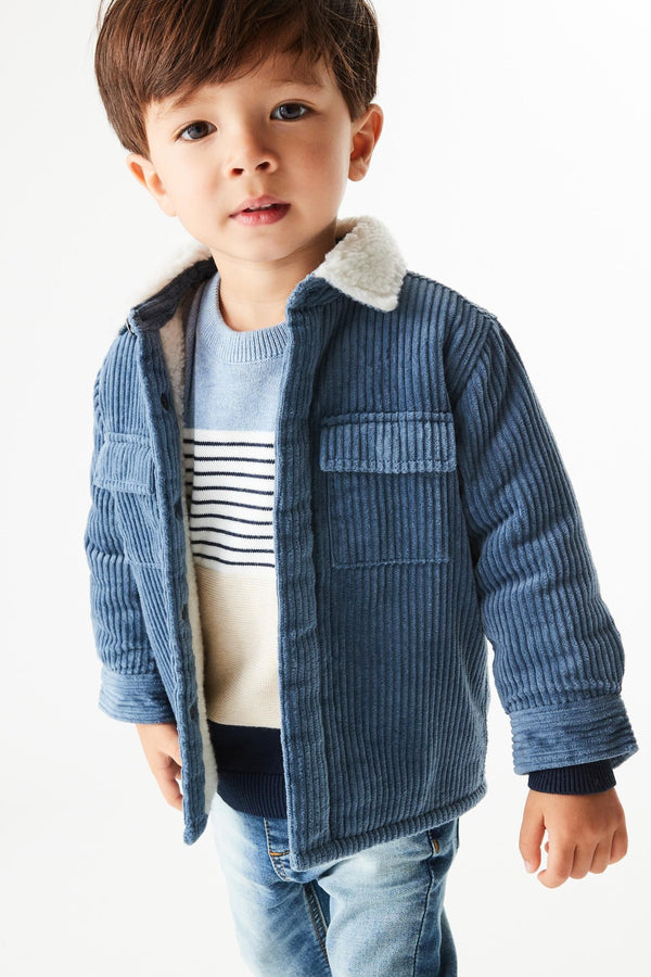 Blue Cord Borg Collar Jacket (3mths-7yrs)