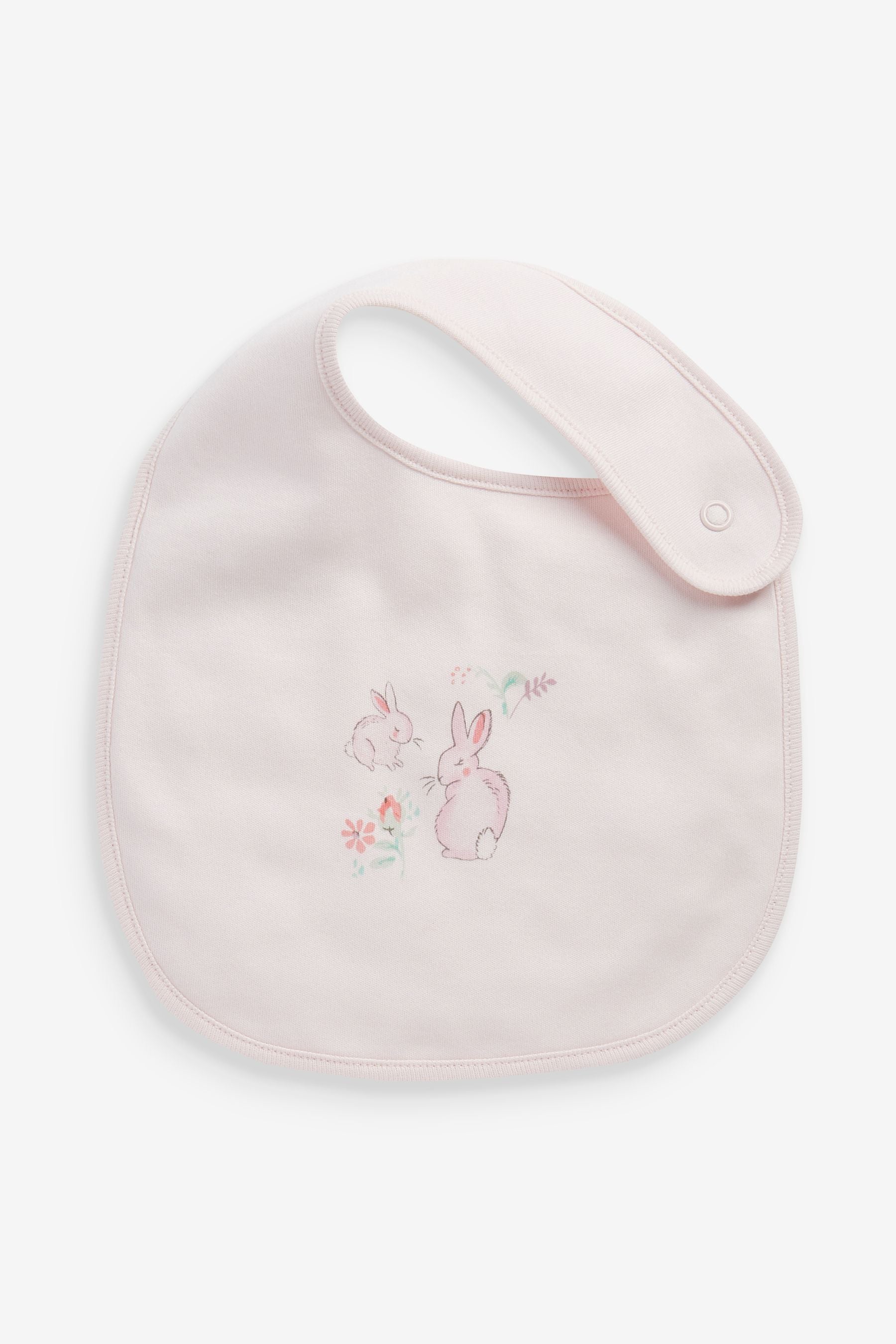 Pink 4 Pack Delicate Bunny Baby Bibs