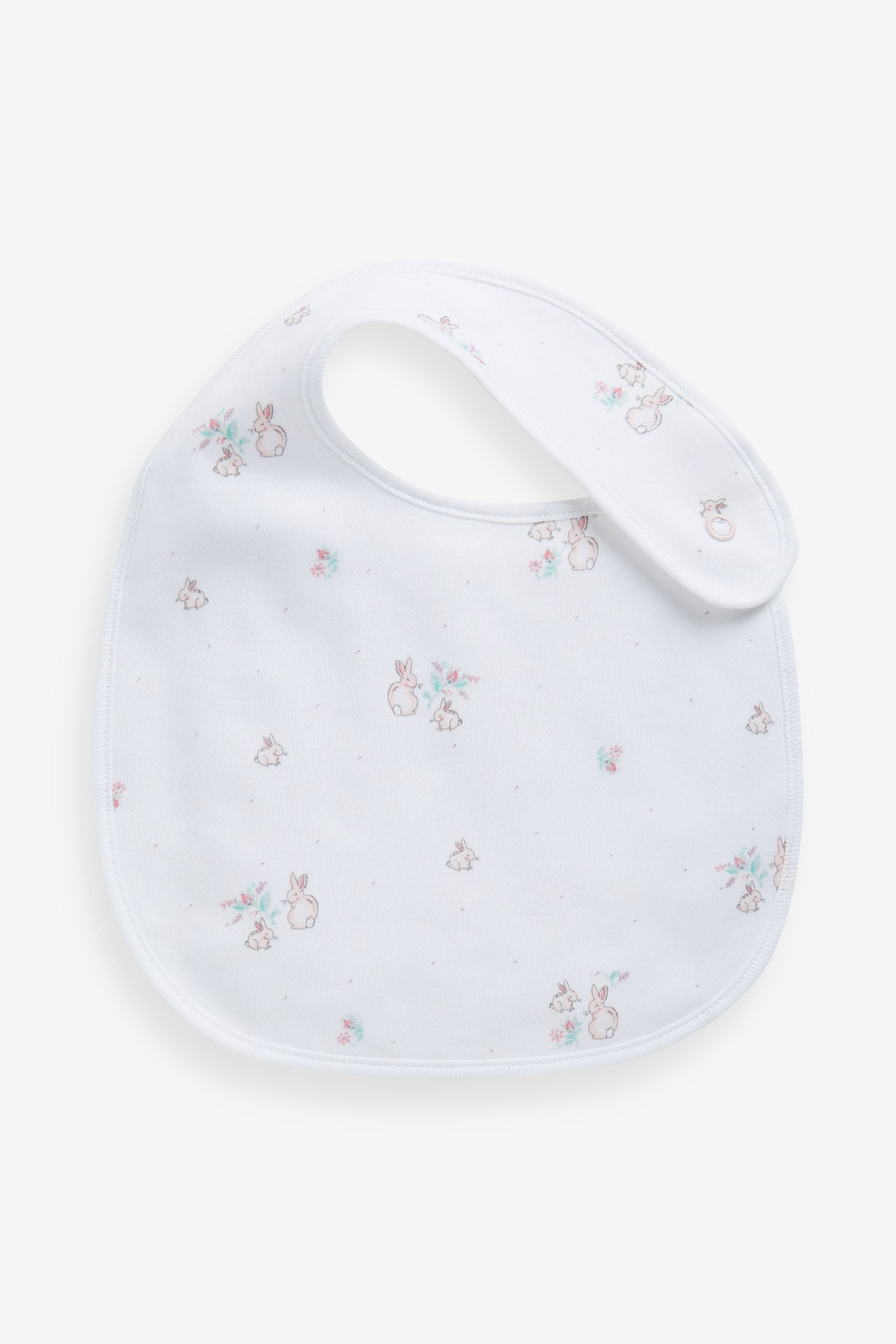 Pink 4 Pack Delicate Bunny Baby Bibs