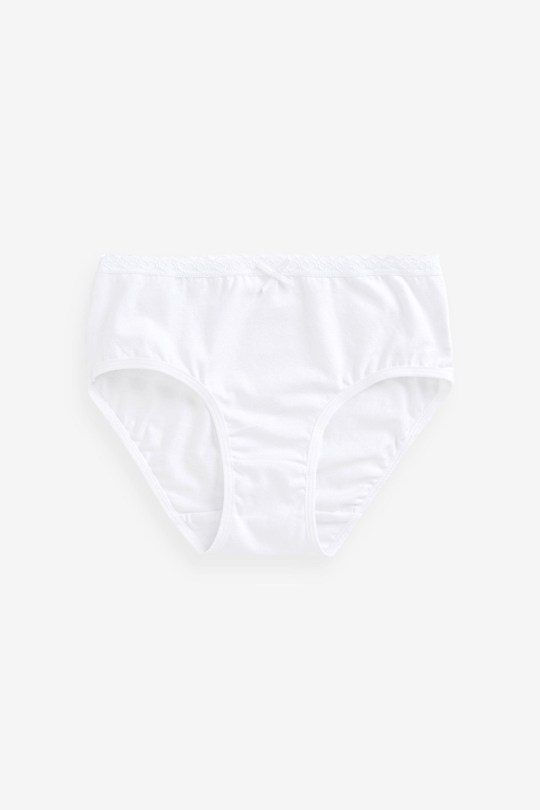 White Heart Lace Trim Briefs 7 Pack (1.5-16yrs)