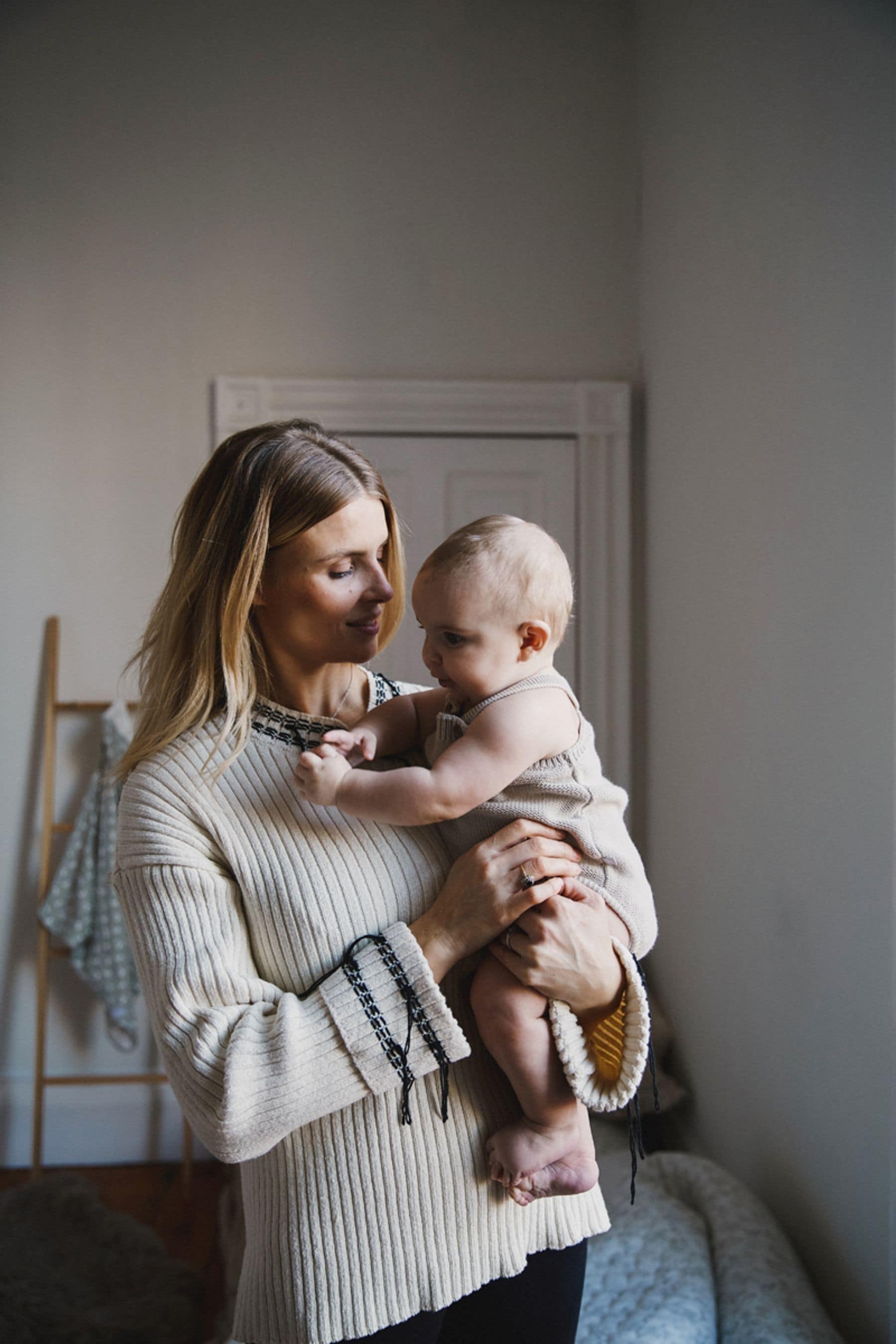 Cream The Little Tailor Stylish Baby Knitted Romper