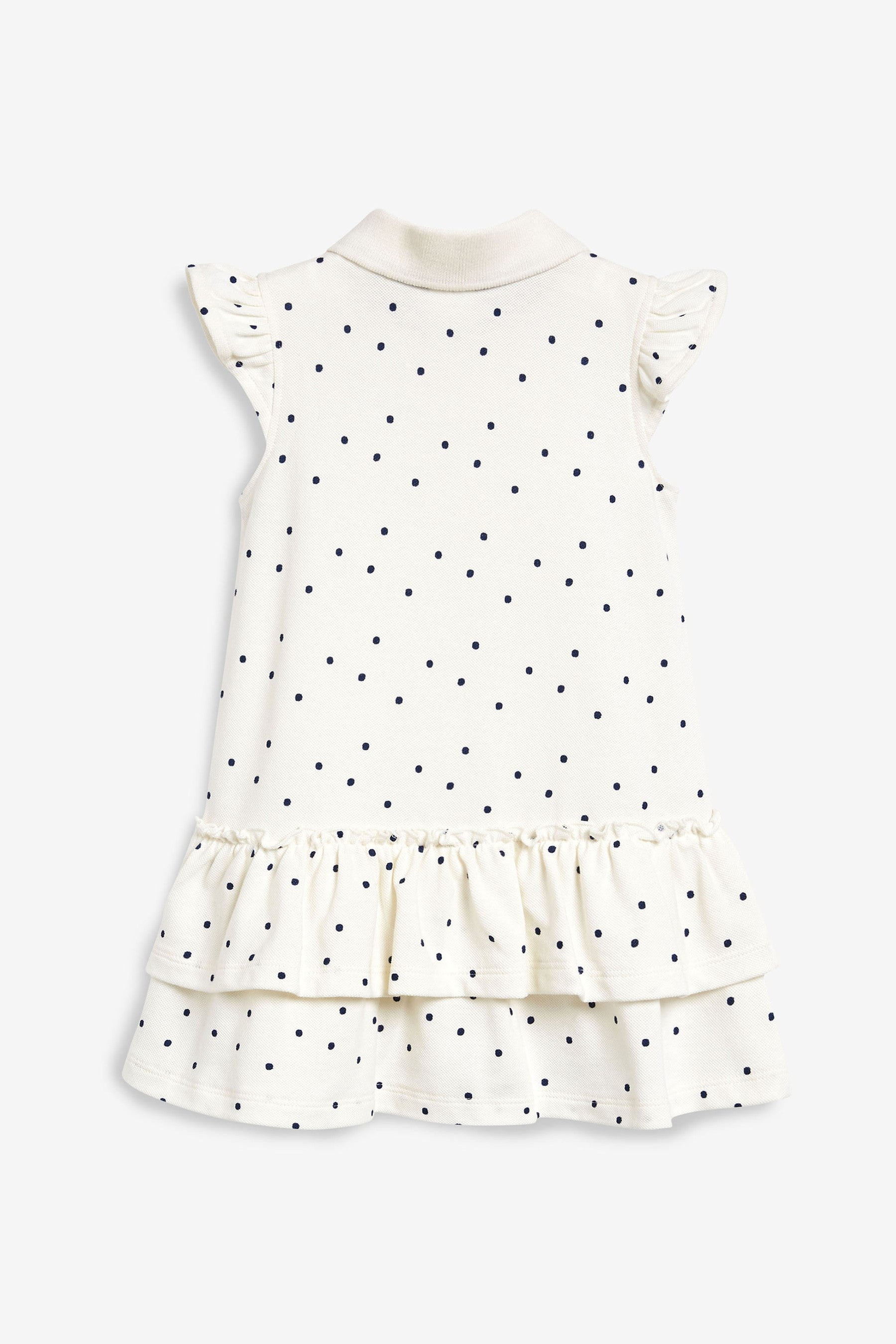 Ecru Cream/Navy Blue Pique Polo Dress (3mths-7yrs)