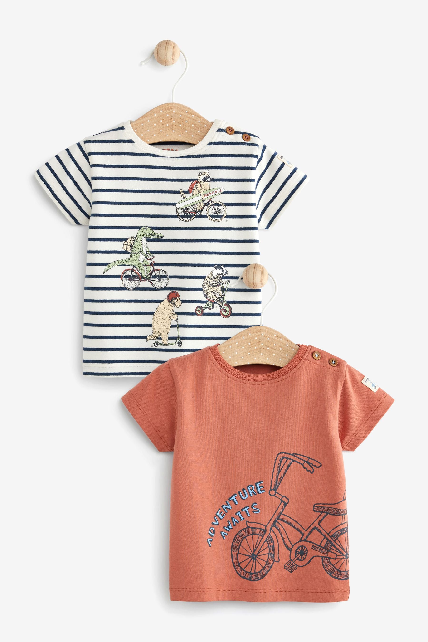 FatFace Baby Crew Bike T-Shirts 2 Pack