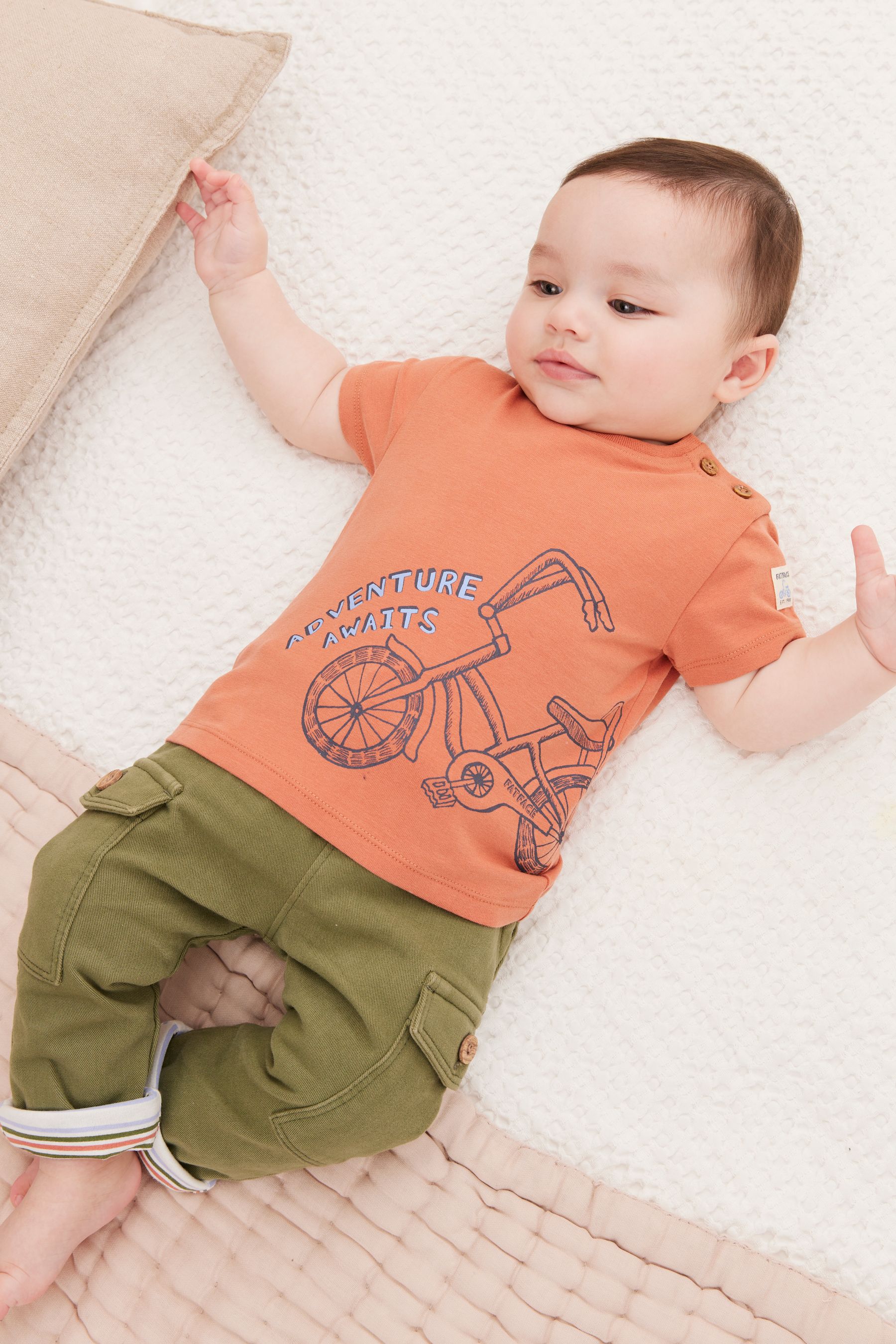 FatFace Baby Crew Bike T-Shirts 2 Pack