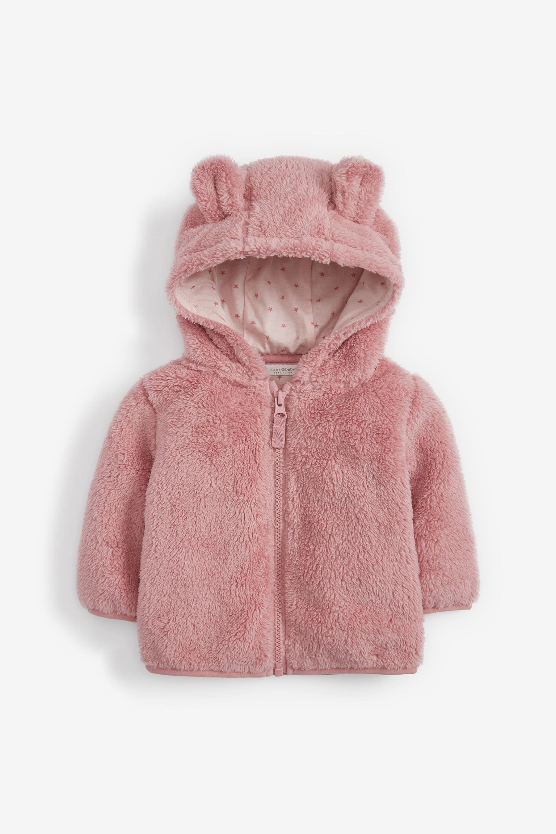 Pink Cosy Teddy Borg Fleece Bear Baby Jacket