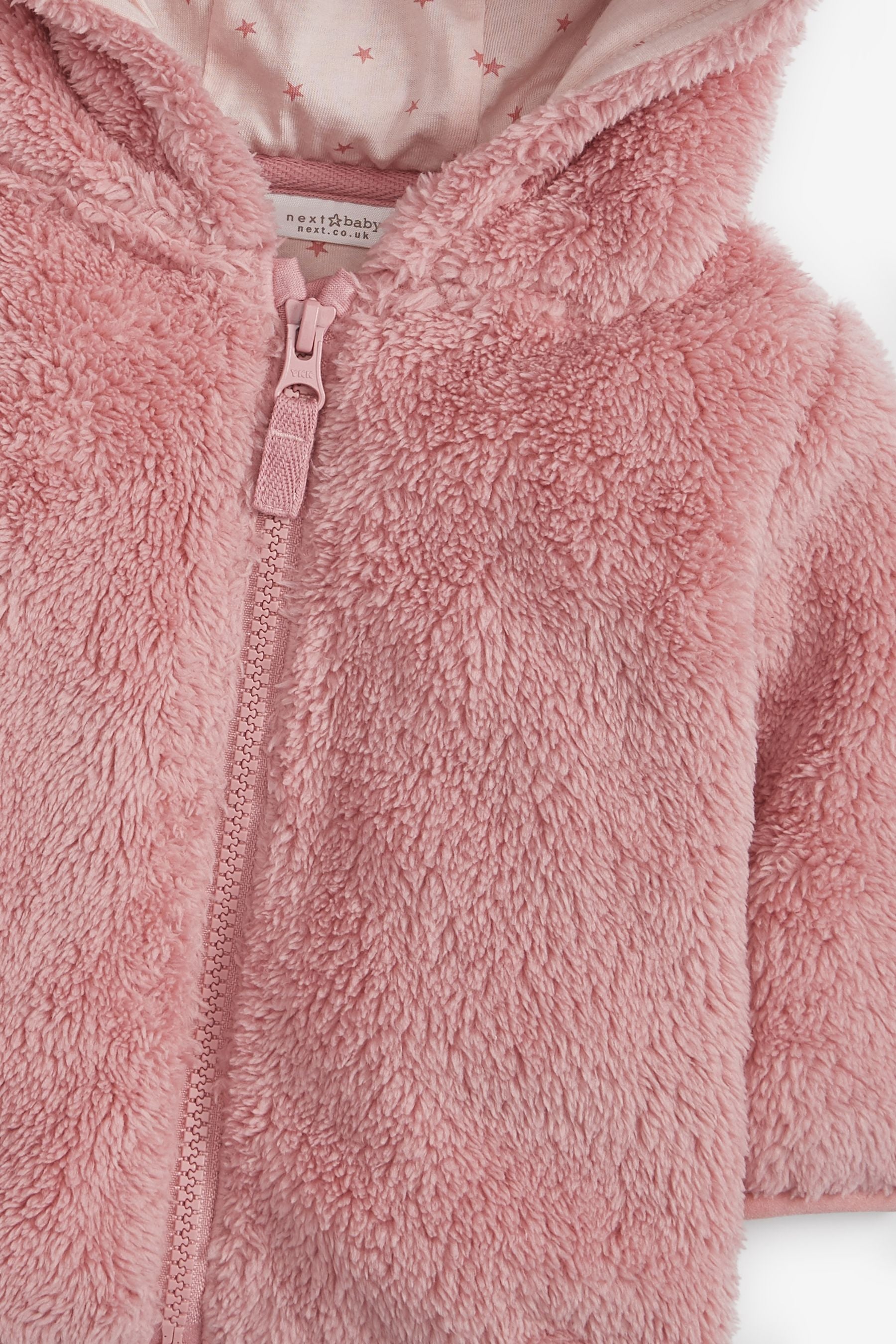 Pink Cosy Teddy Borg Fleece Bear Baby Jacket