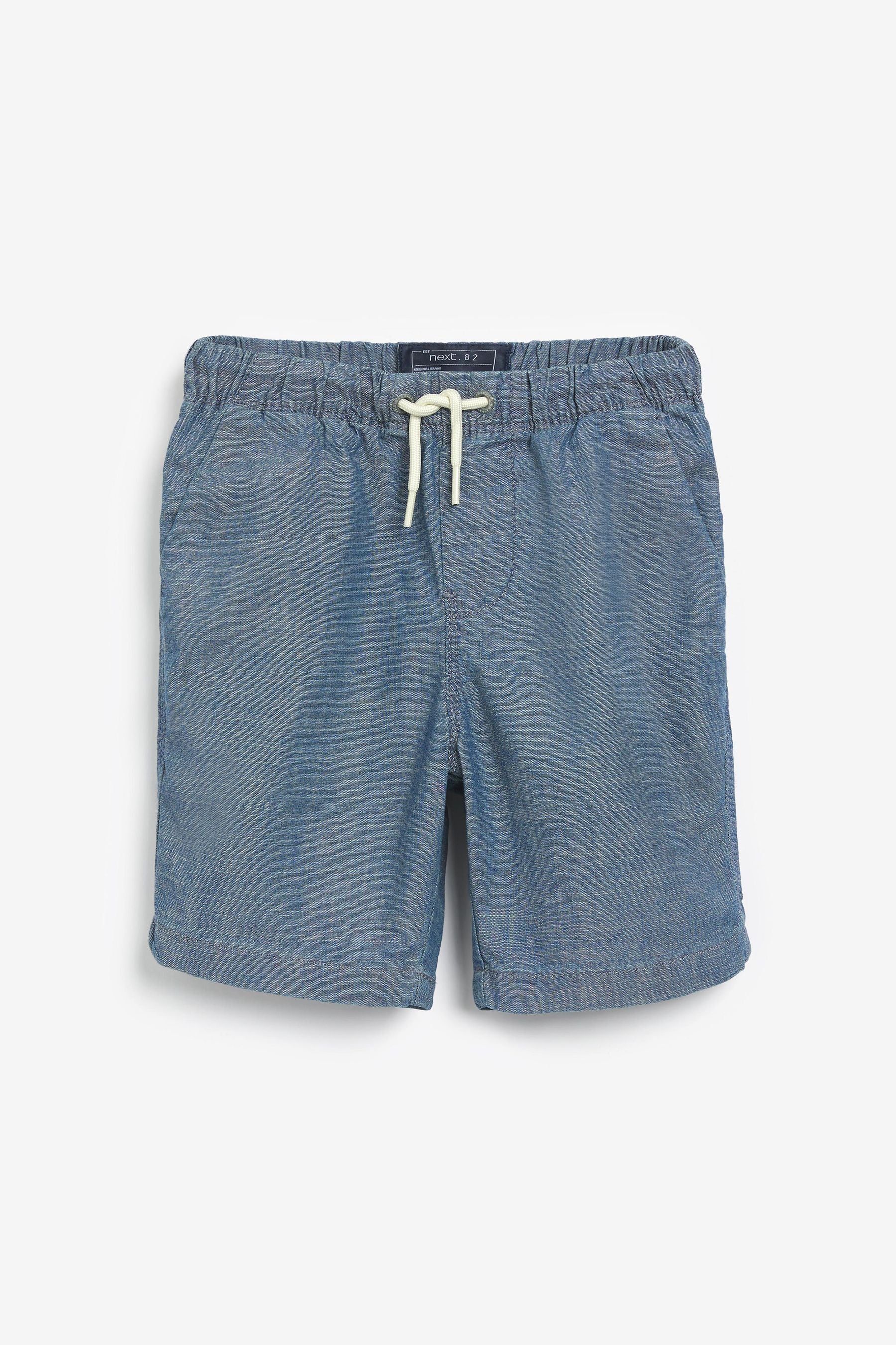 Blue Chambray Pull-On Shorts (3-16yrs)