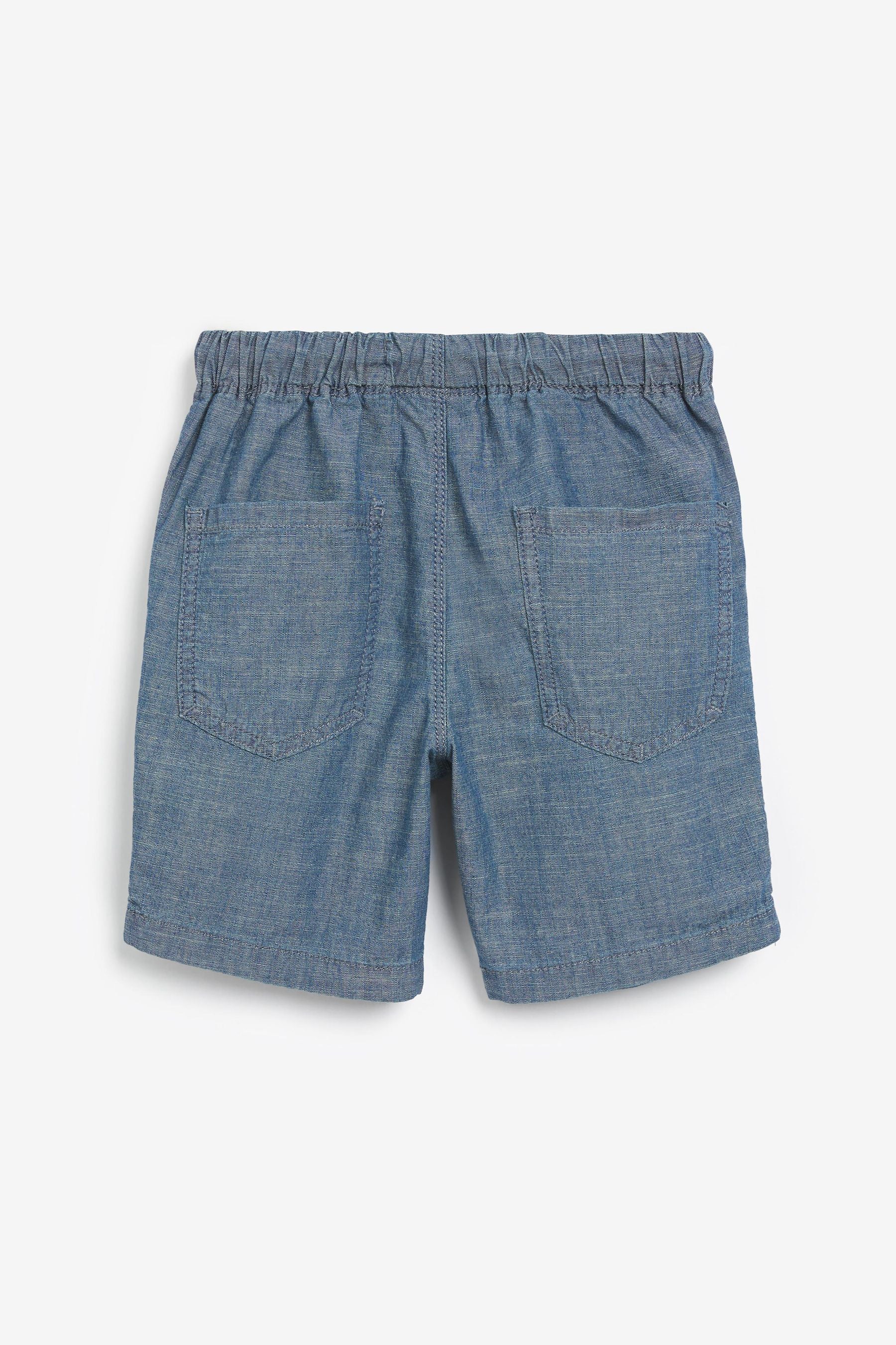 Blue Chambray Pull-On Shorts (3-16yrs)