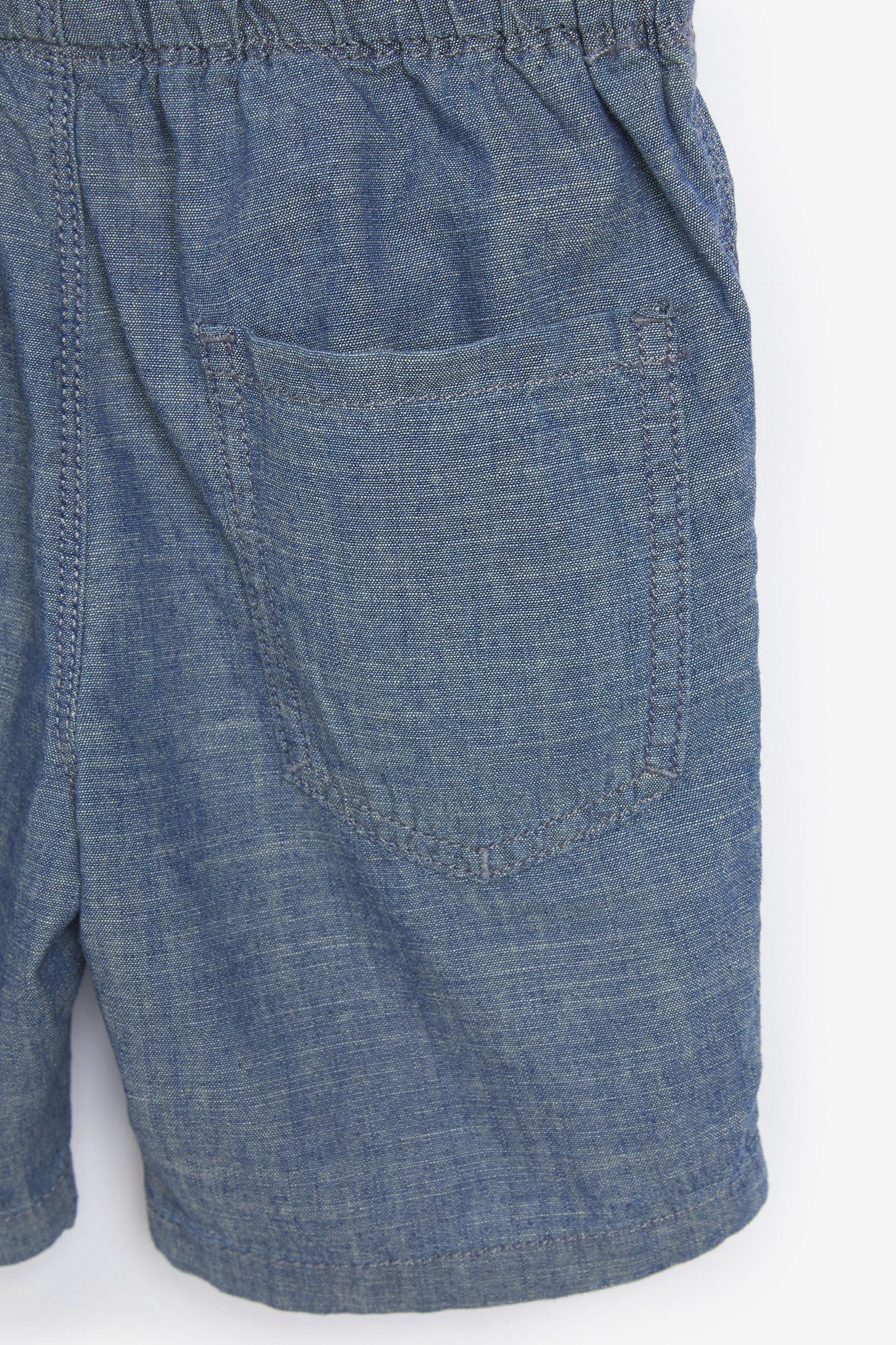 Blue Chambray Pull-On Shorts (3-16yrs)