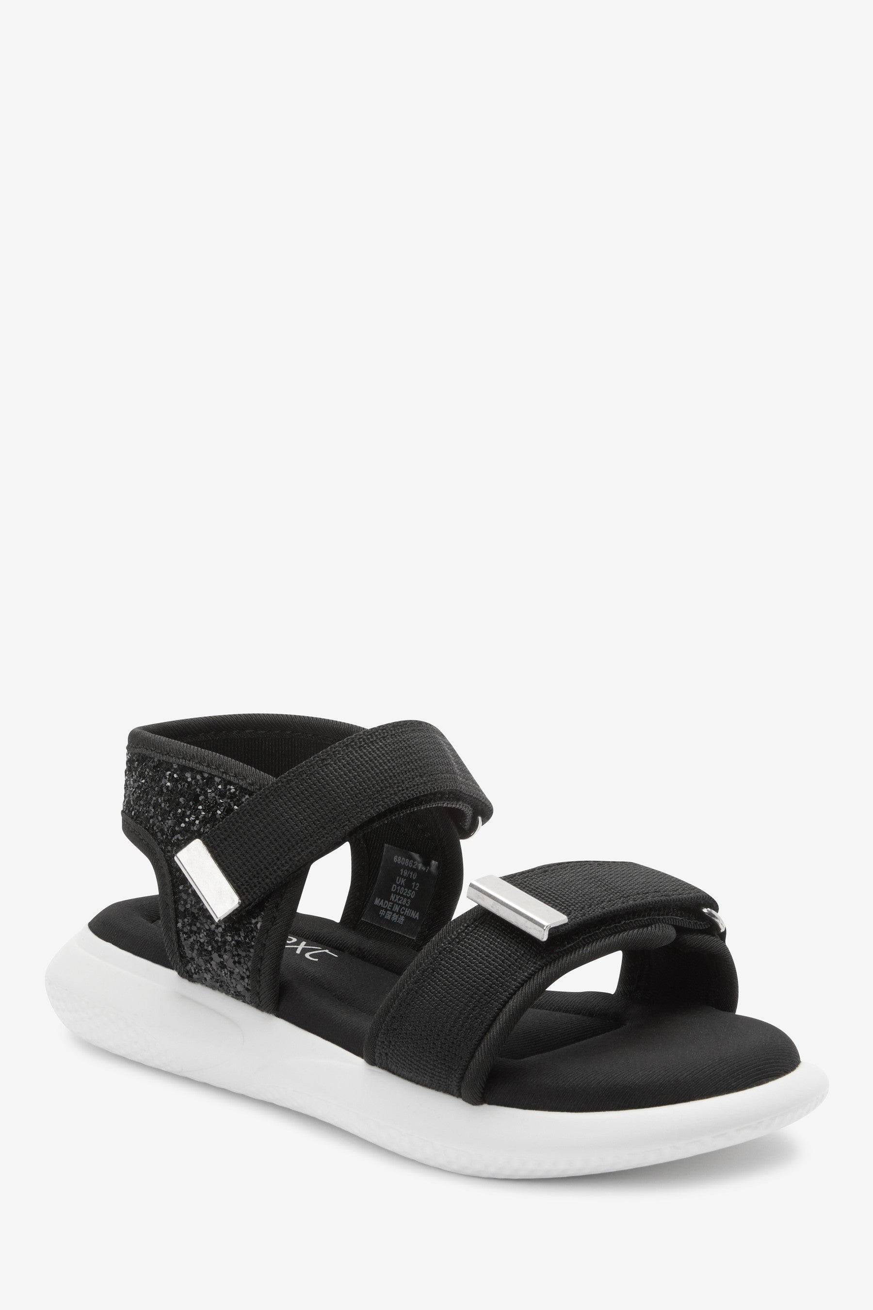 Black Memory Foam Sporty Sandals