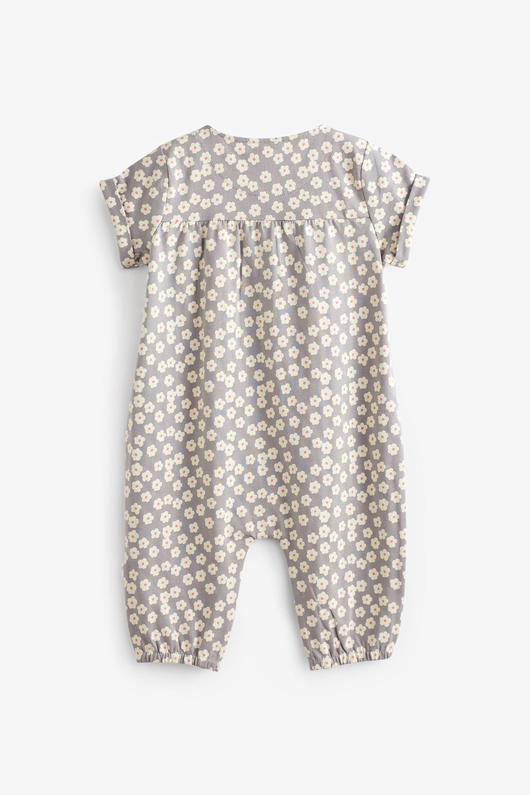 Grey Floral Baby Jersey Romper (0mths-2yrs)