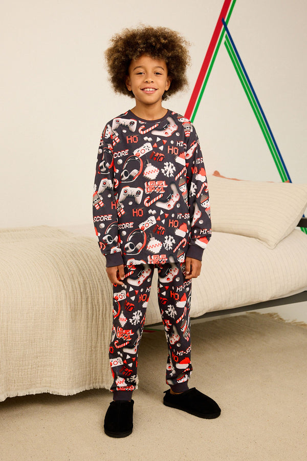 Red/Black Gamer Christmas Pyjamas (3-16yrs)