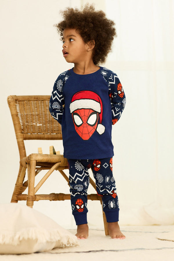 Navy Blue Marvel Spider-Man Christmas Snuggle Pyjamas (12mths-10yrs)