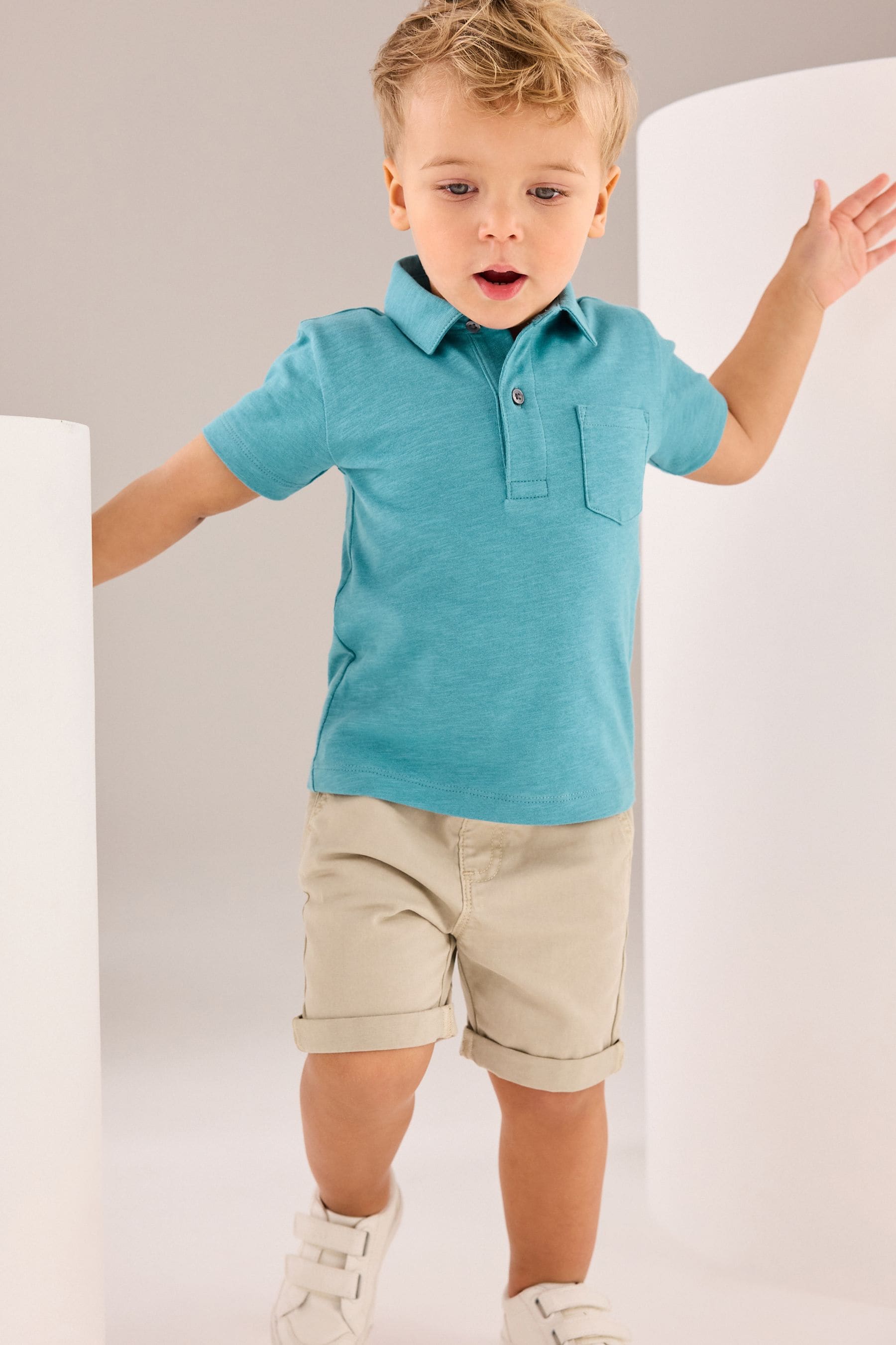 Blue Short Sleeve Polo Shirt (3mths-7yrs)