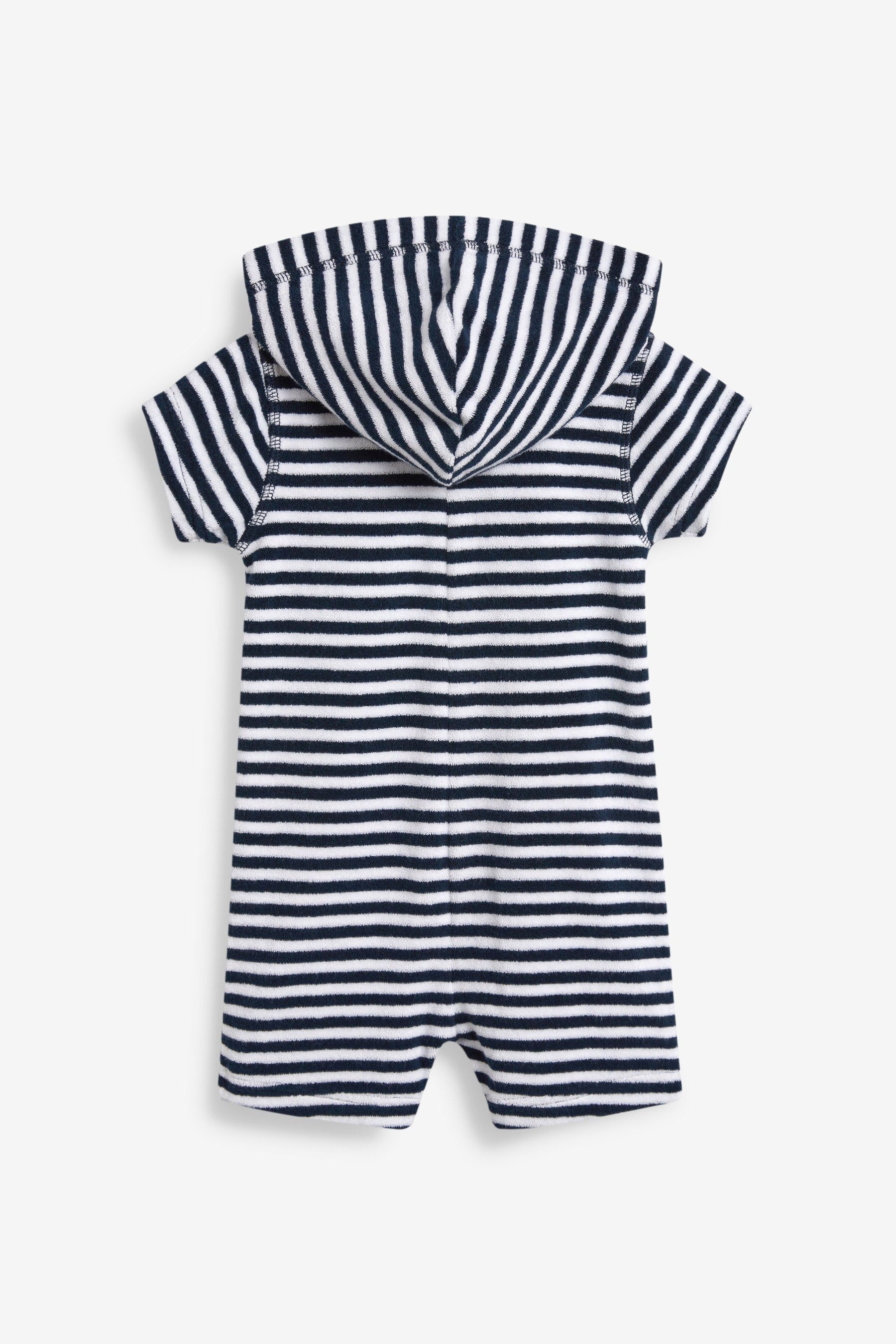 Navy Stripe Towelling All-In-One (3mths-7yrs)