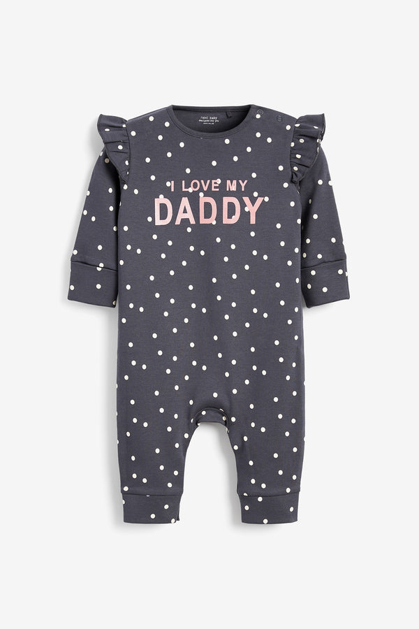 Charcoal Daddy Single Footless Baby Sleepsuit (0mths-3yrs)