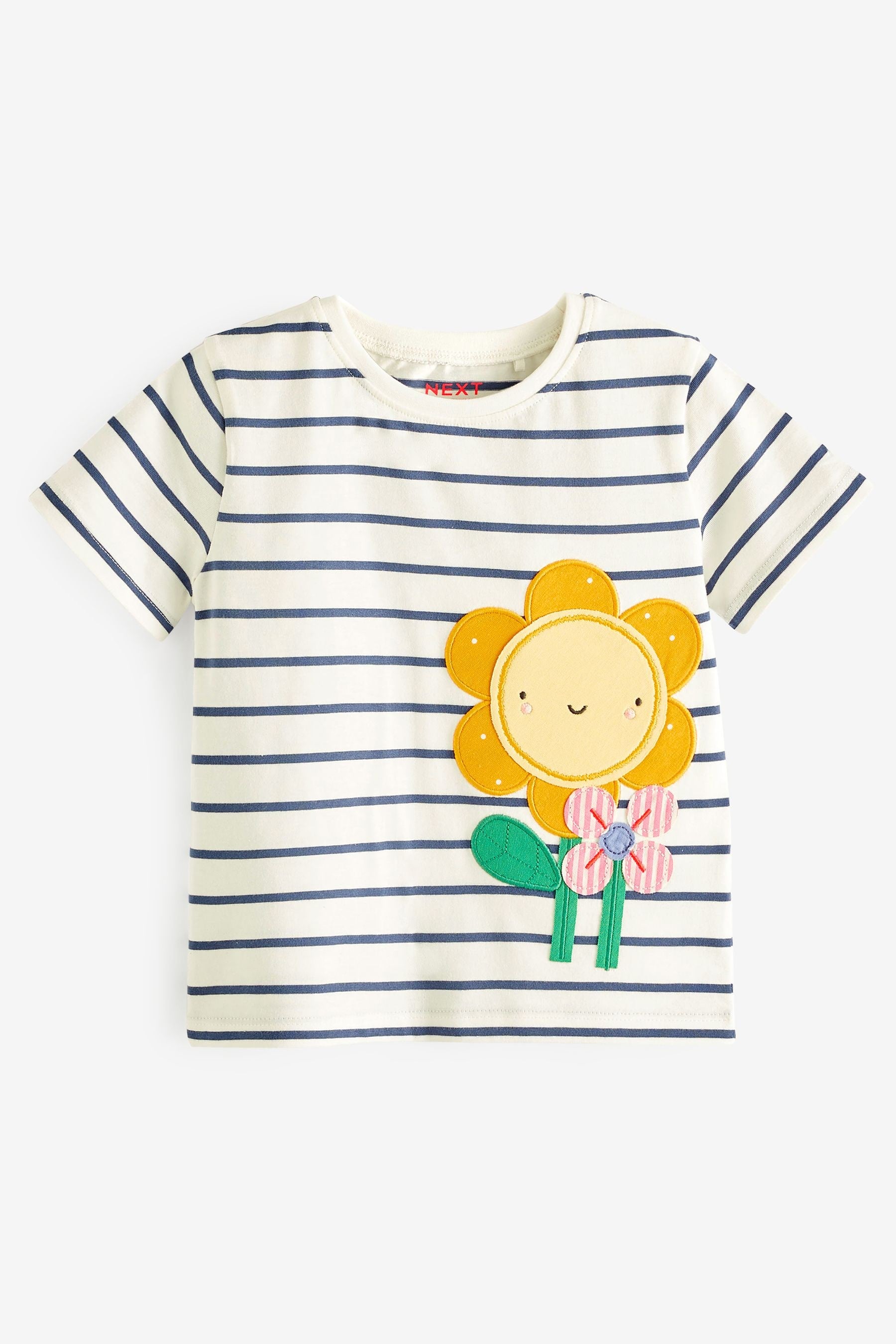 Navy Flower Striped T-Shirt (3mths-7yrs)