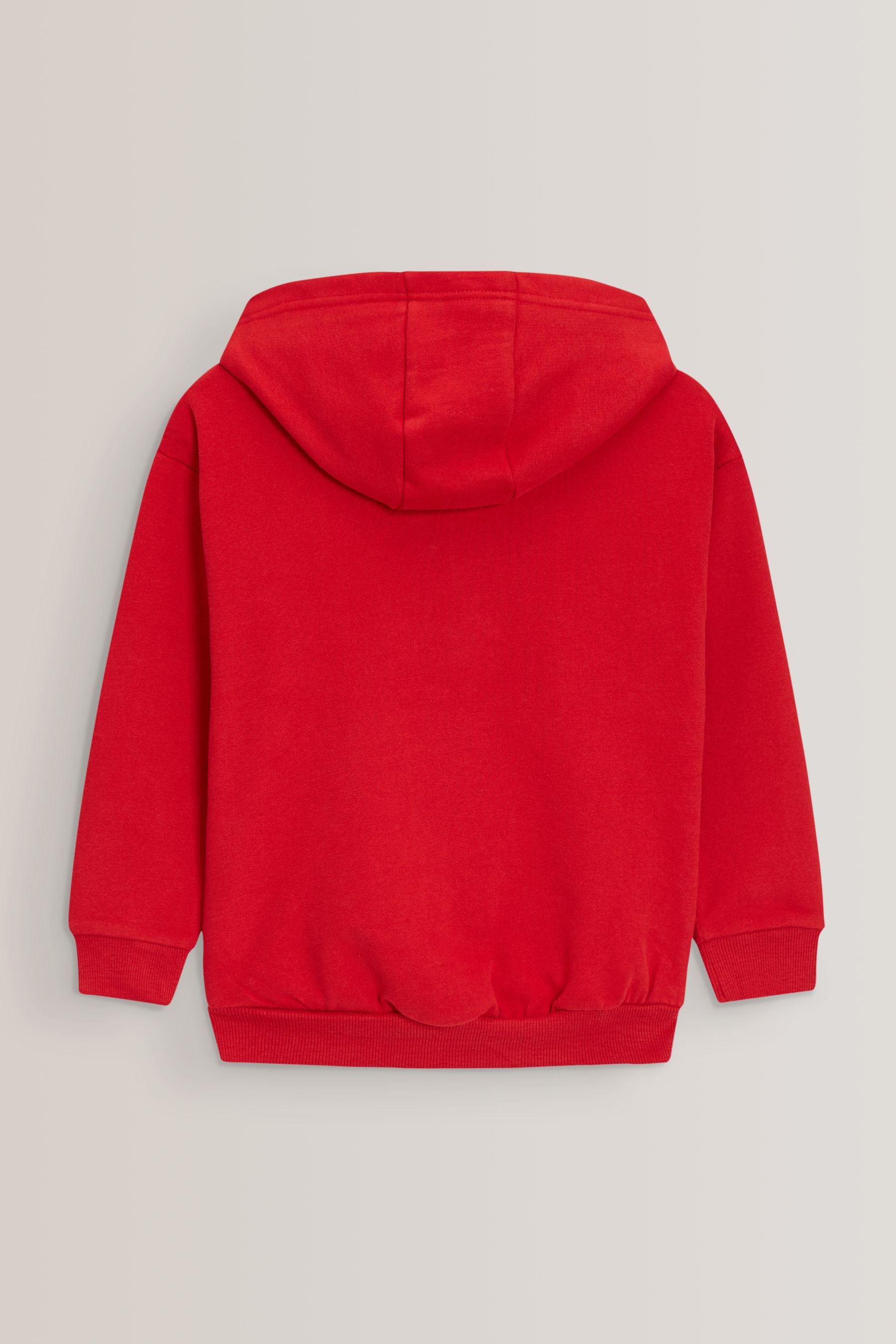 Red Cotton Rich Zip Through Football Hoodie (3-16yrs)