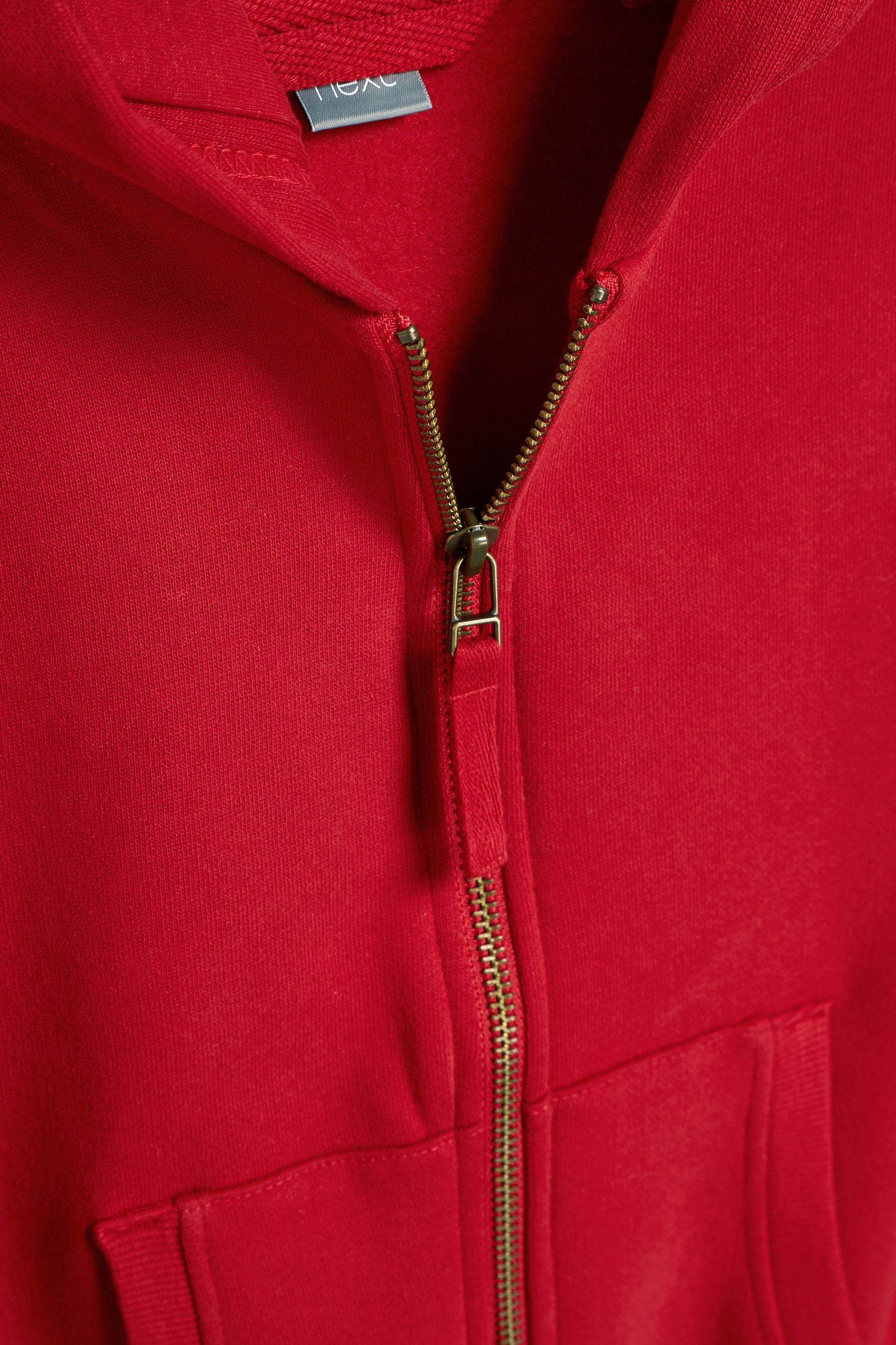 Red Cotton Rich Zip Through Football Hoodie (3-16yrs)