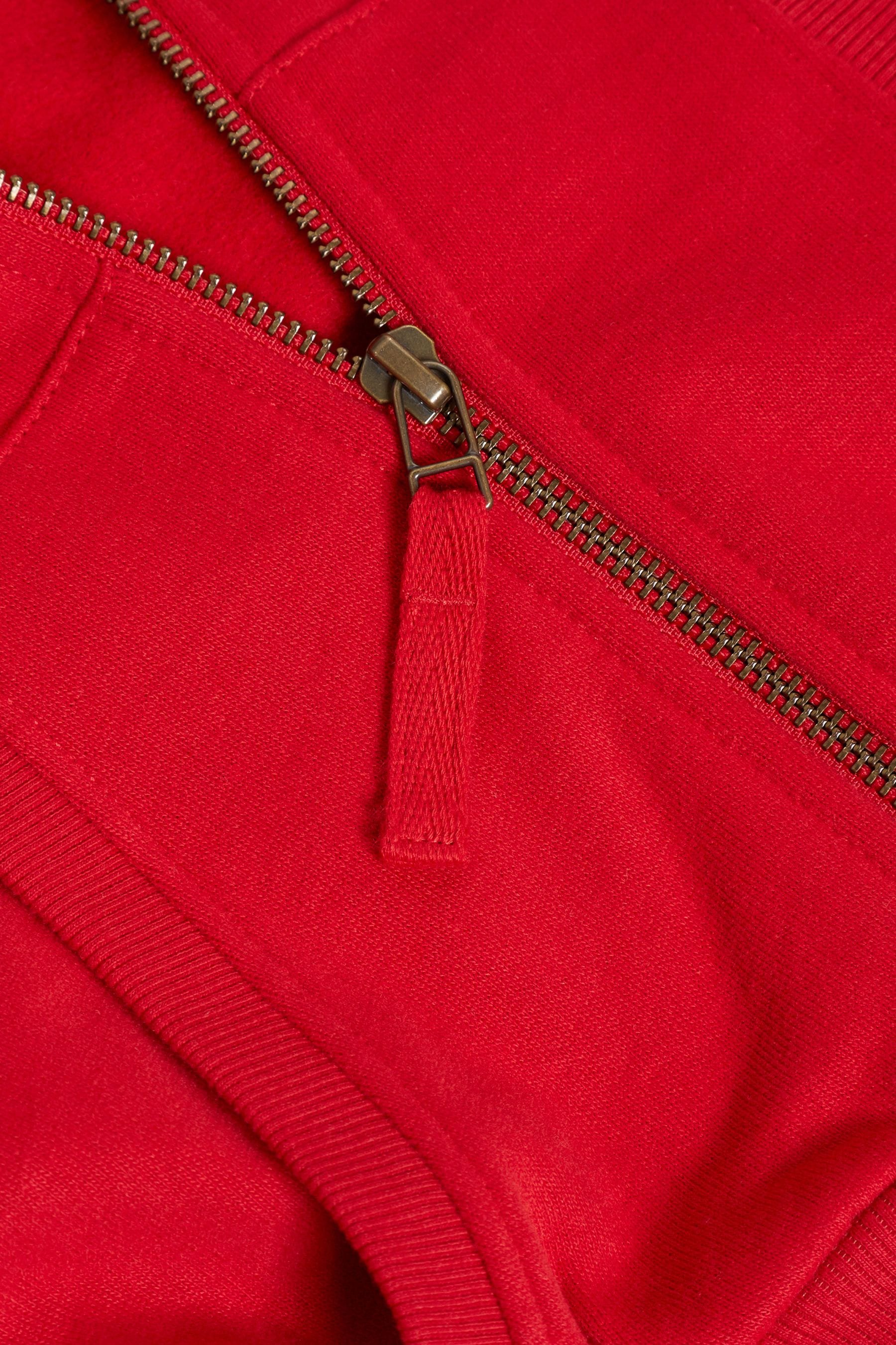 Red Cotton Rich Zip Through Football Hoodie (3-16yrs)