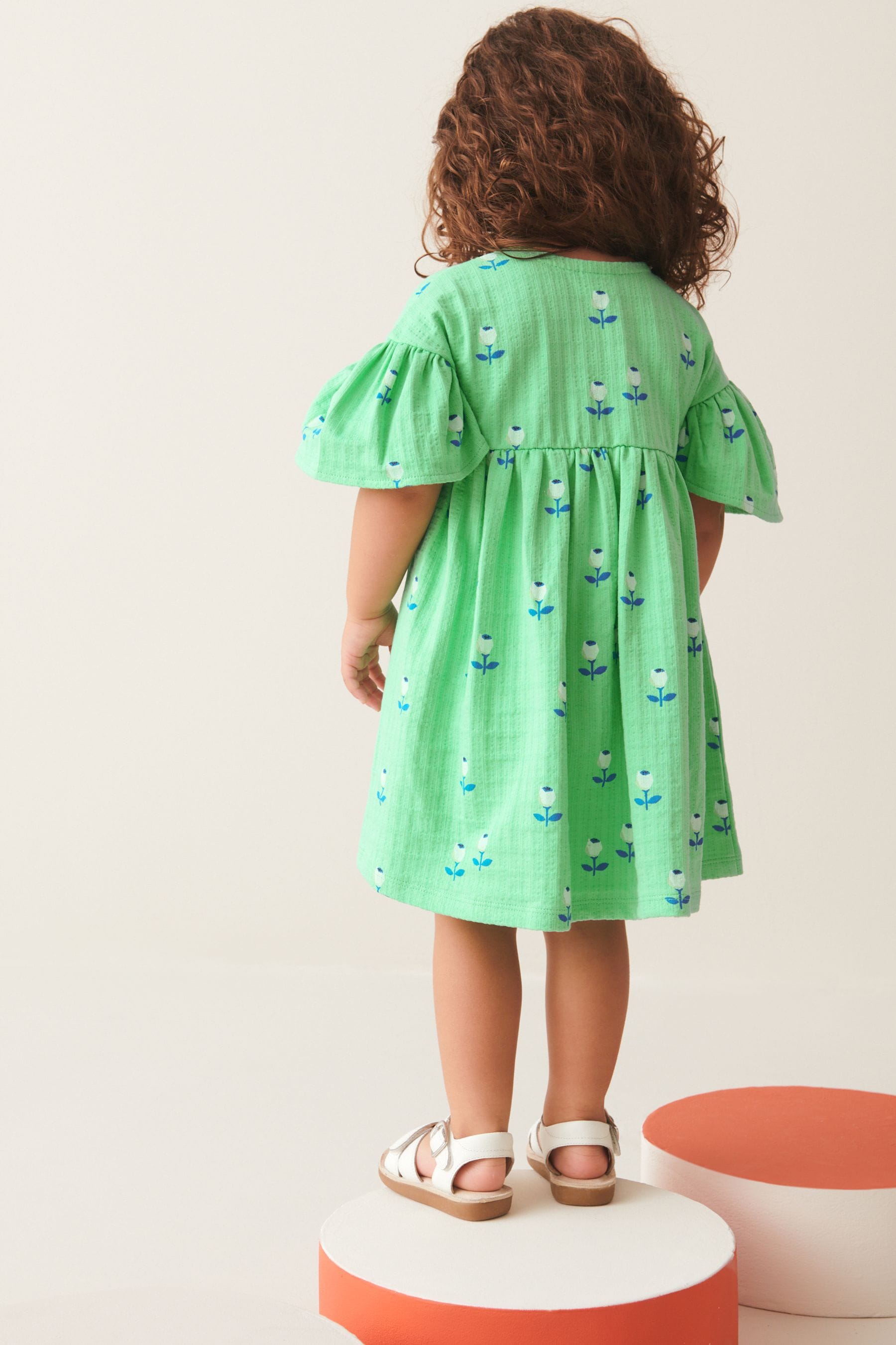 Bright Green Wrap Jersey Dress (3mths-7yrs)