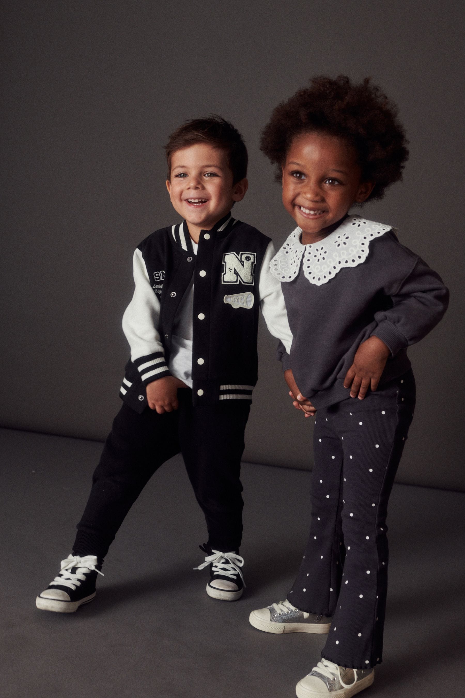 Monochrome Sweatshirt and Flared Leggings Set (3mths-7yrs)