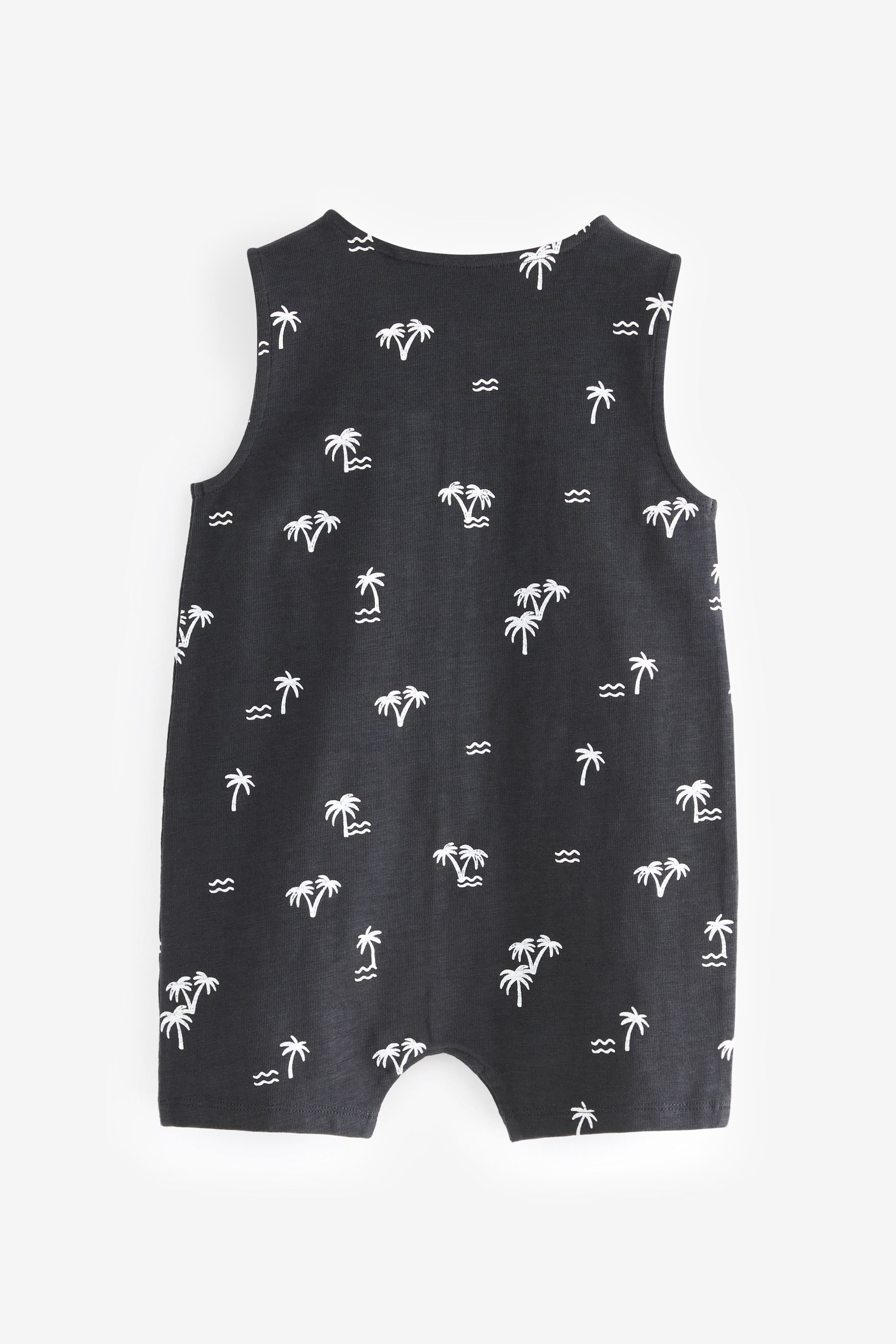 Grey/White Palm All-Over Print All-In-One (3mths-7yrs)