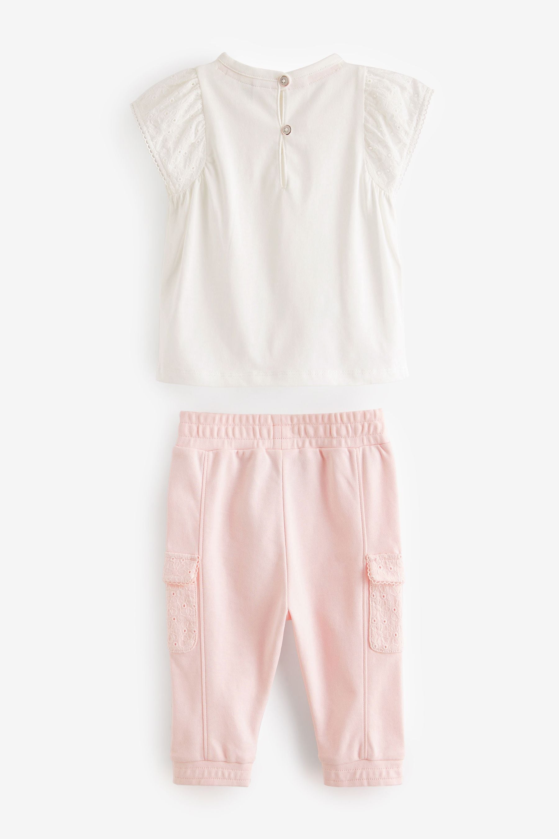 Pink Baker by Ted Baker Frilled T-Shirt and Cargo Trouser Set