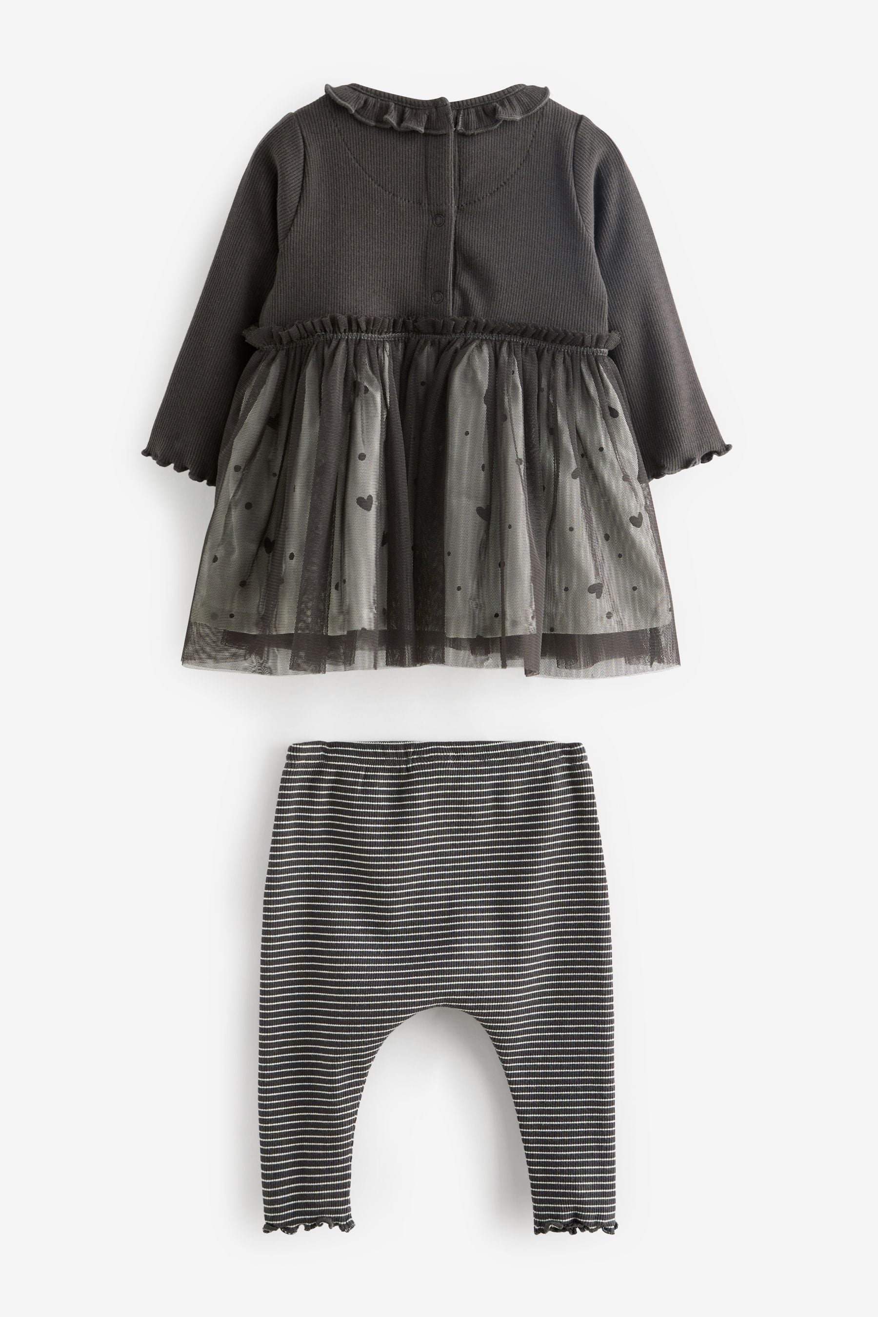 Monochrome Baby Tutu Sweatshirt And Leggings 2 Piece Set