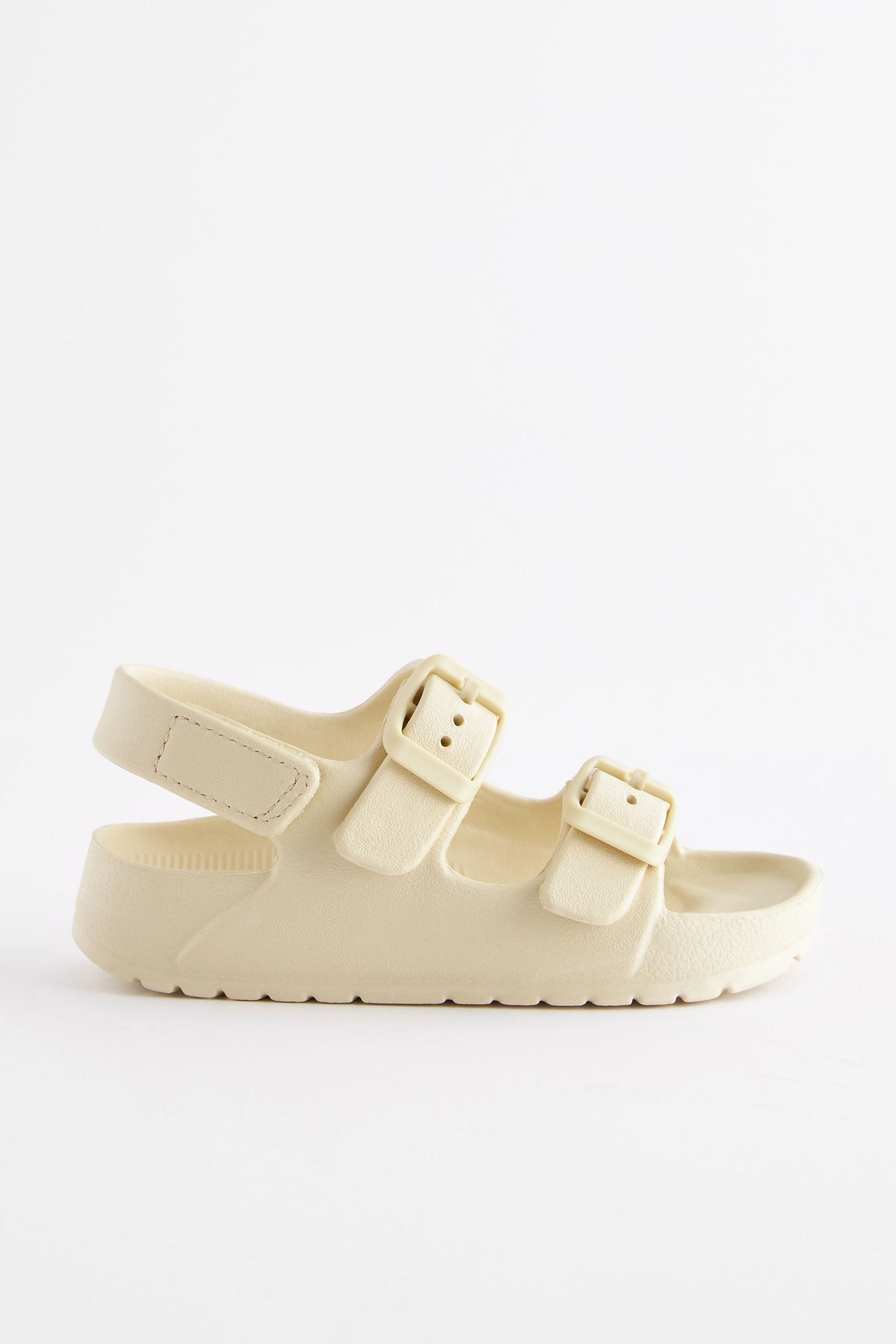 Buttermilk White Double Buckle Ankle Strap EVA Sandals