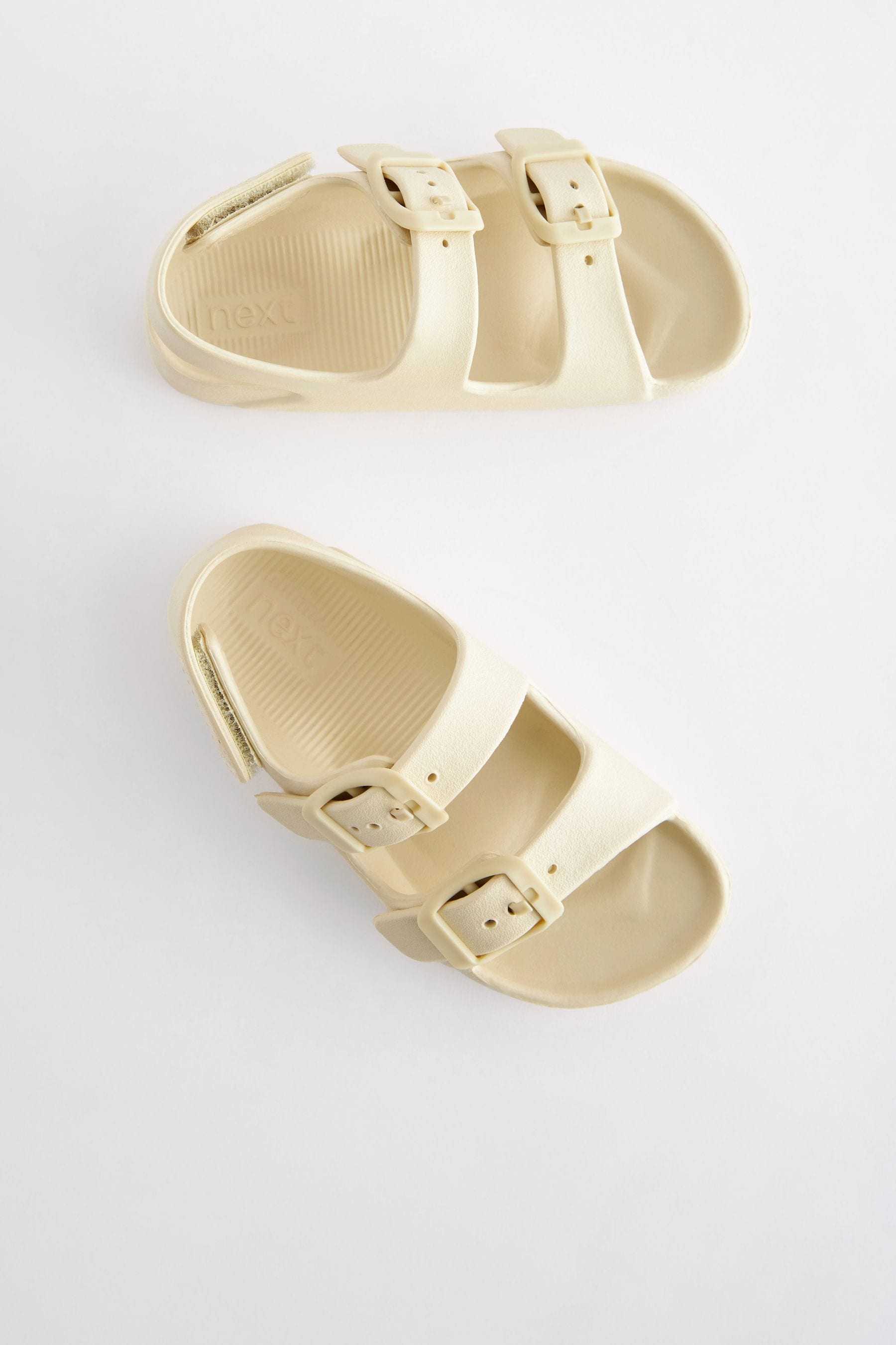 Buttermilk White Double Buckle Ankle Strap EVA Sandals