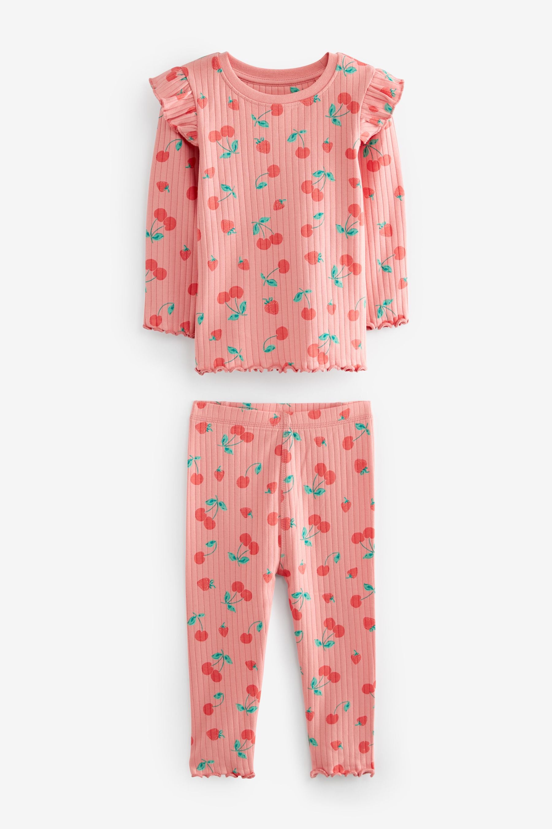 Red/Pink 3 Pack Rib Pyjamas (9mths-16yrs)