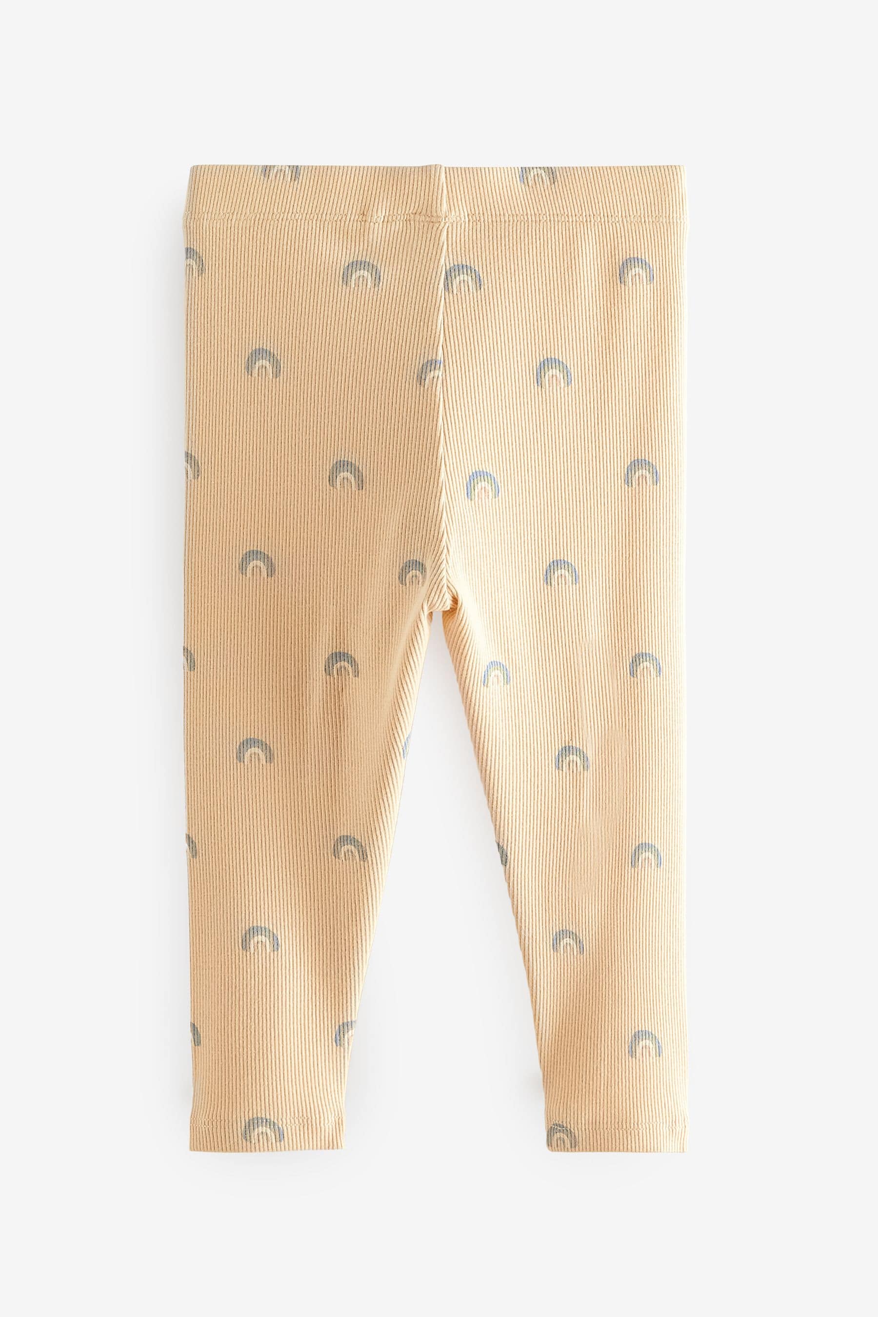 Yellow Ditsy Print Rib Jersey Leggings 5 Pack (3mths-7yrs)