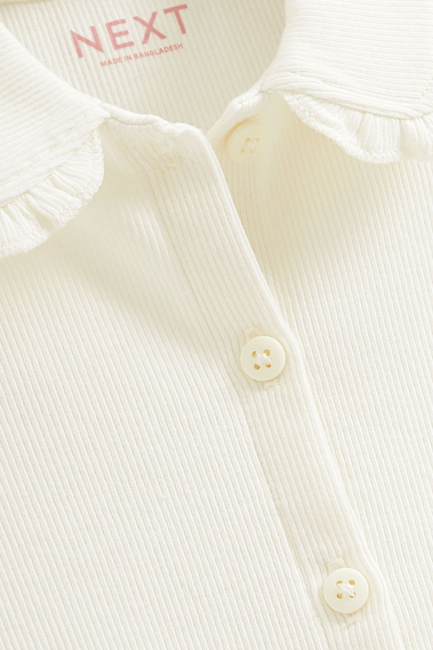 White Frill Collar Long Sleeve Cardigan Top (3mths-7yrs)