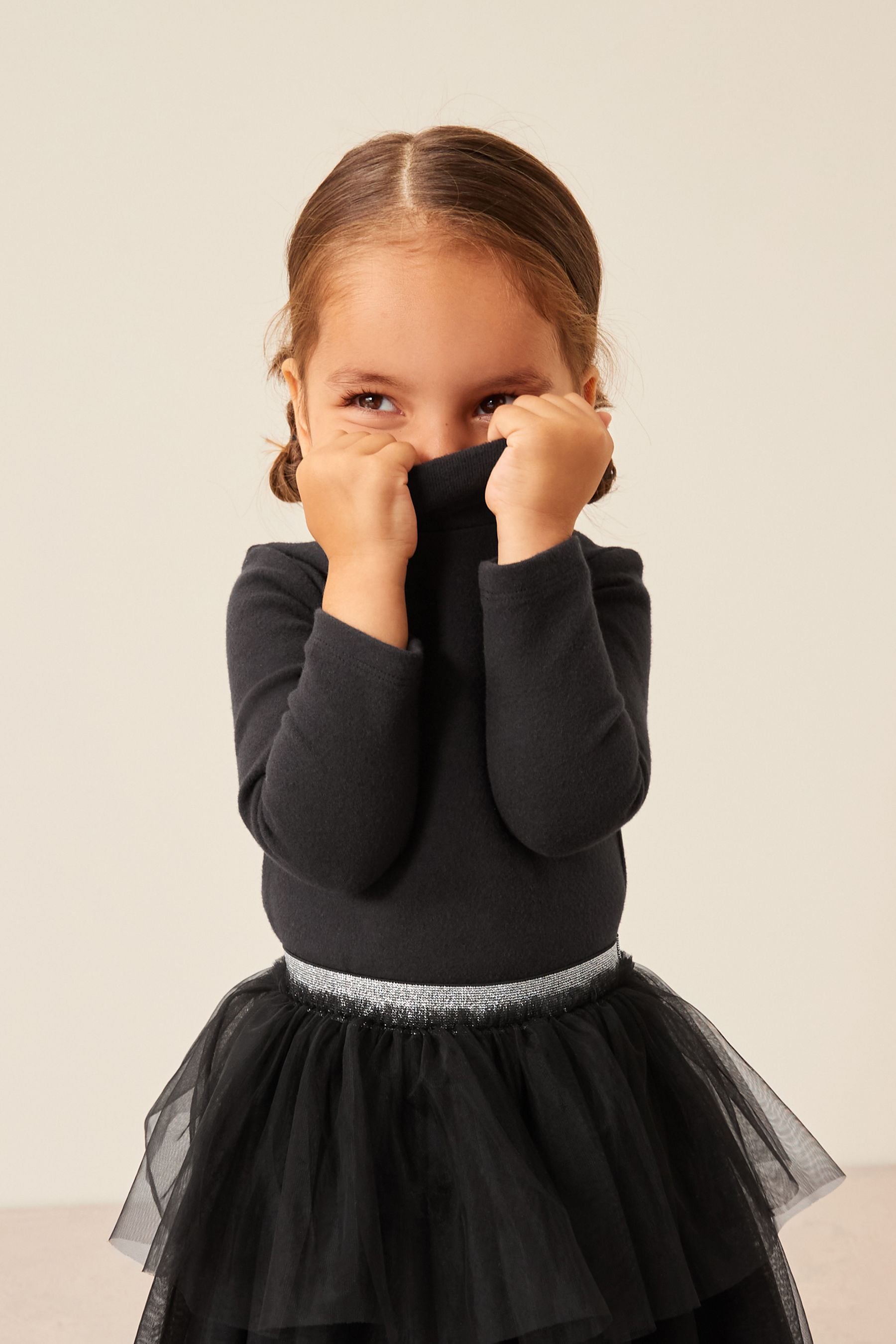 Black Roll Neck Top (3mths-7yrs)