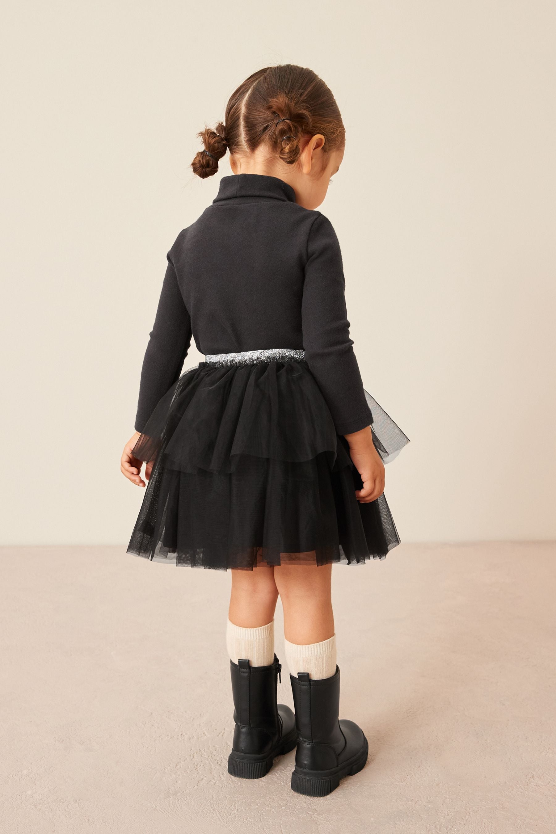 Black Roll Neck Top (3mths-7yrs)