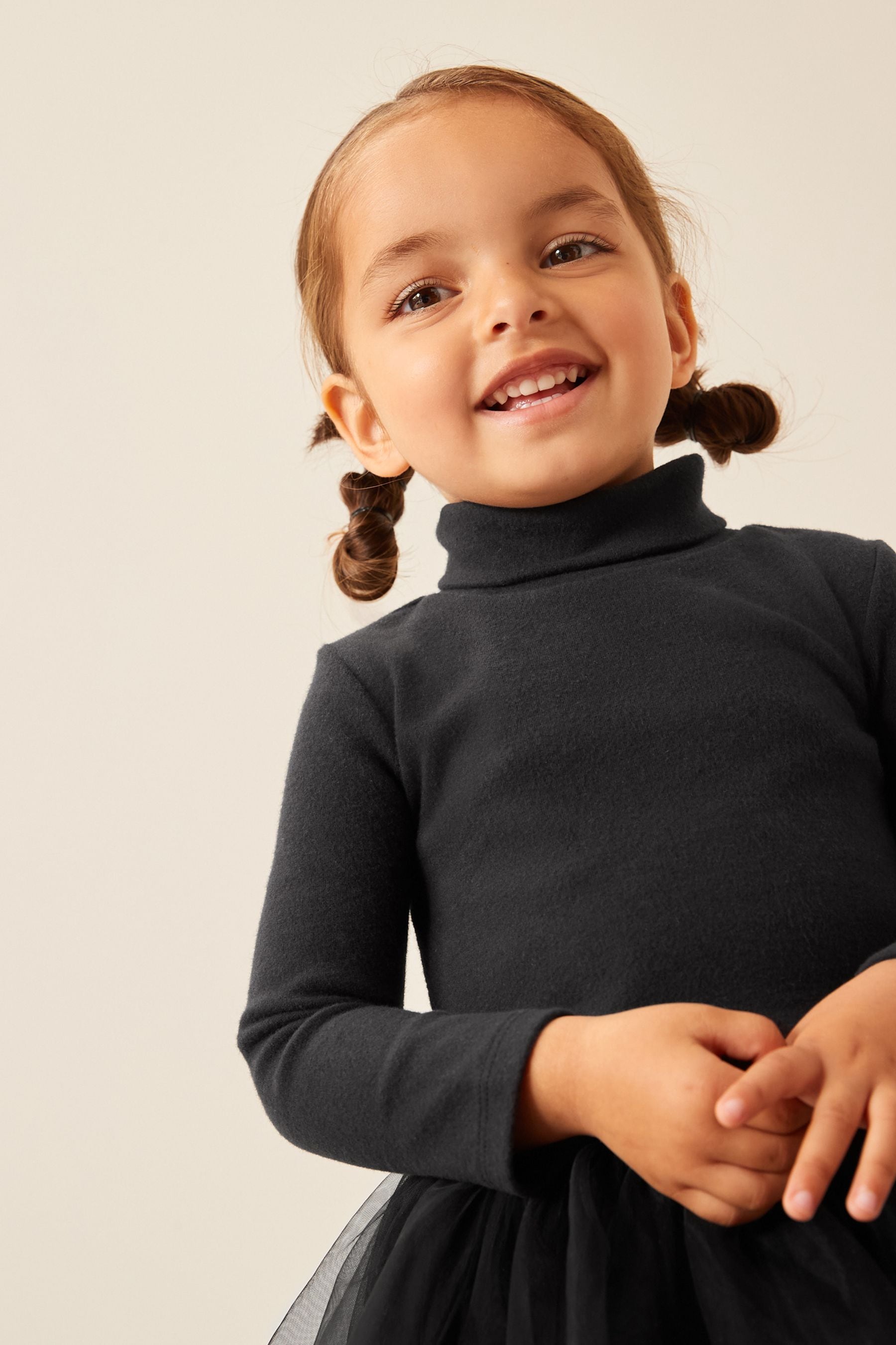 Black Roll Neck Top (3mths-7yrs)