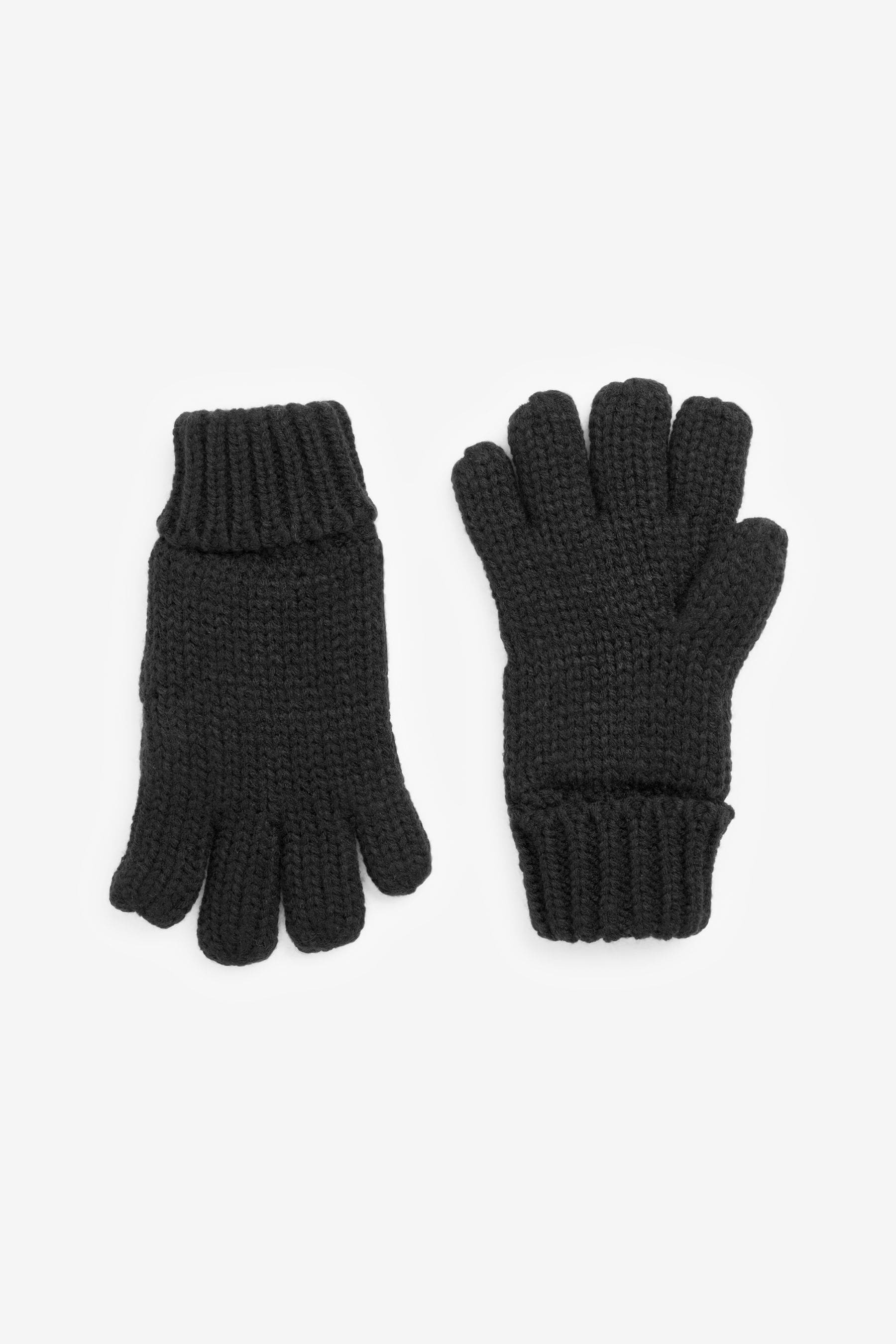 Black Knitted Hat, Gloves and Scarf 3 Piece Set (3-16yrs)