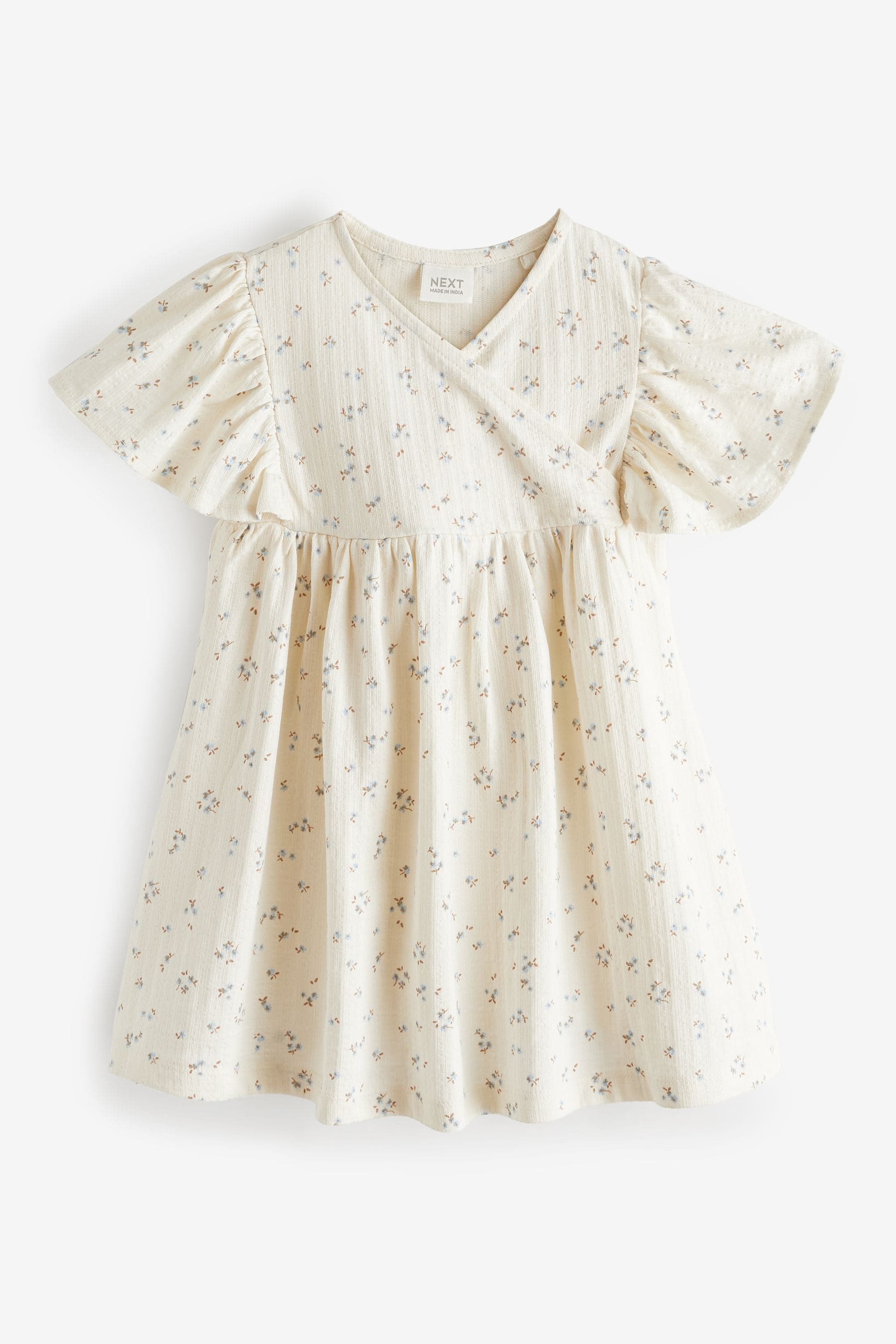 Cream Wrap Jersey Dress (3mths-7yrs)