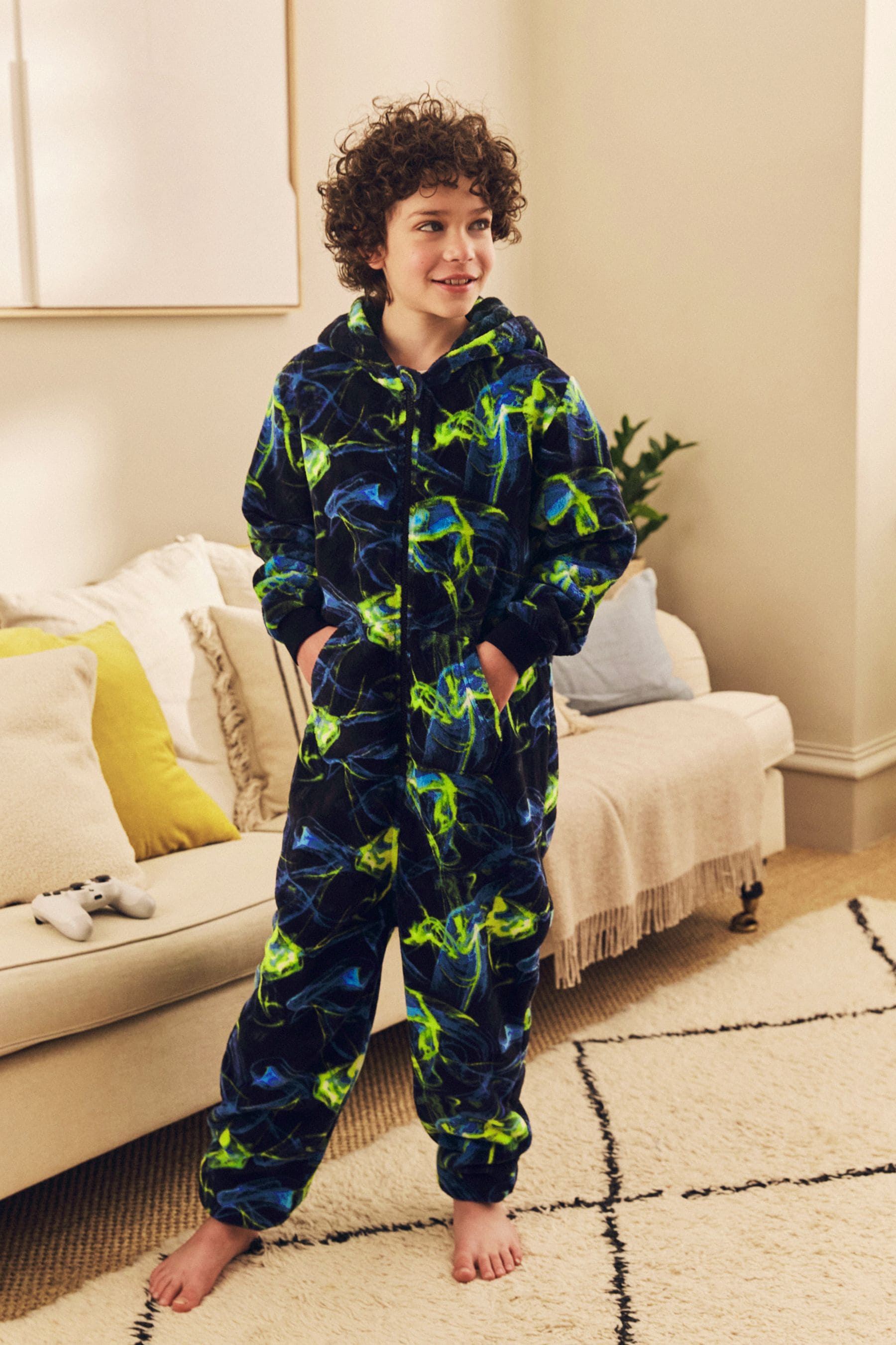 Multi Fluro Marble Fleece All-In-One (3-16yrs)