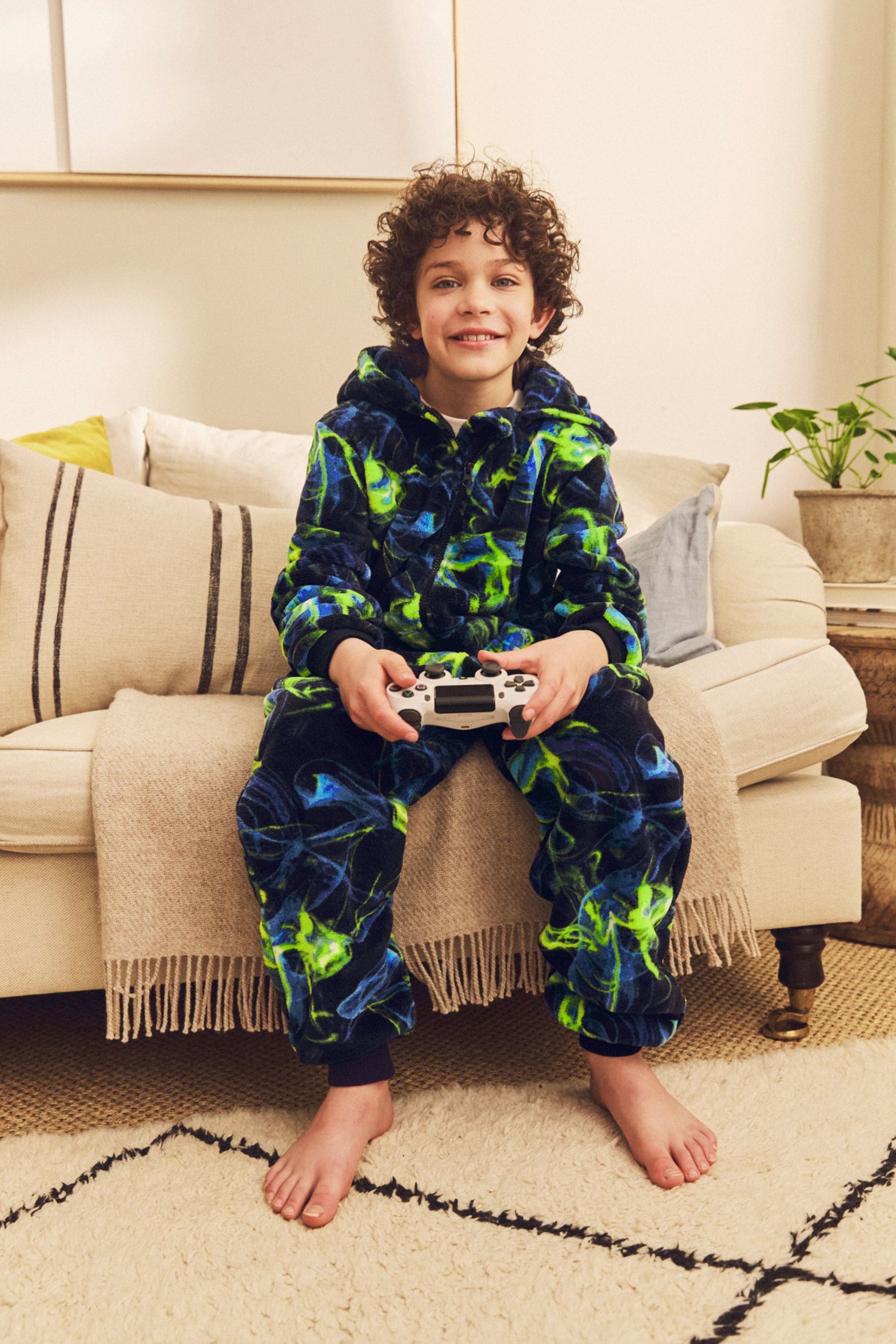 Multi Fluro Marble Fleece All-In-One (3-16yrs)