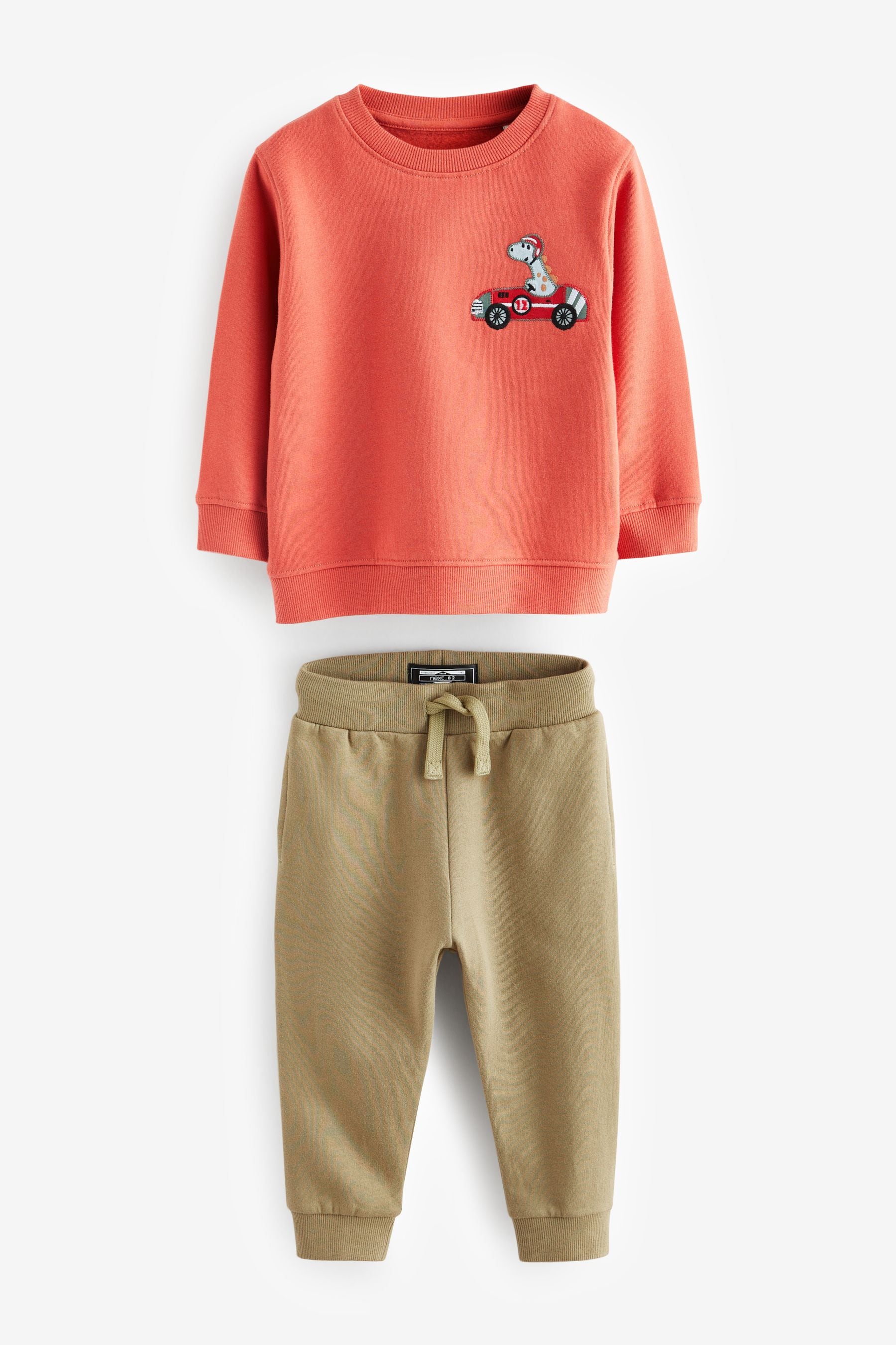 Orange Embroidered Character Sweatshirt and Joggers Set (3mths-7yrs)