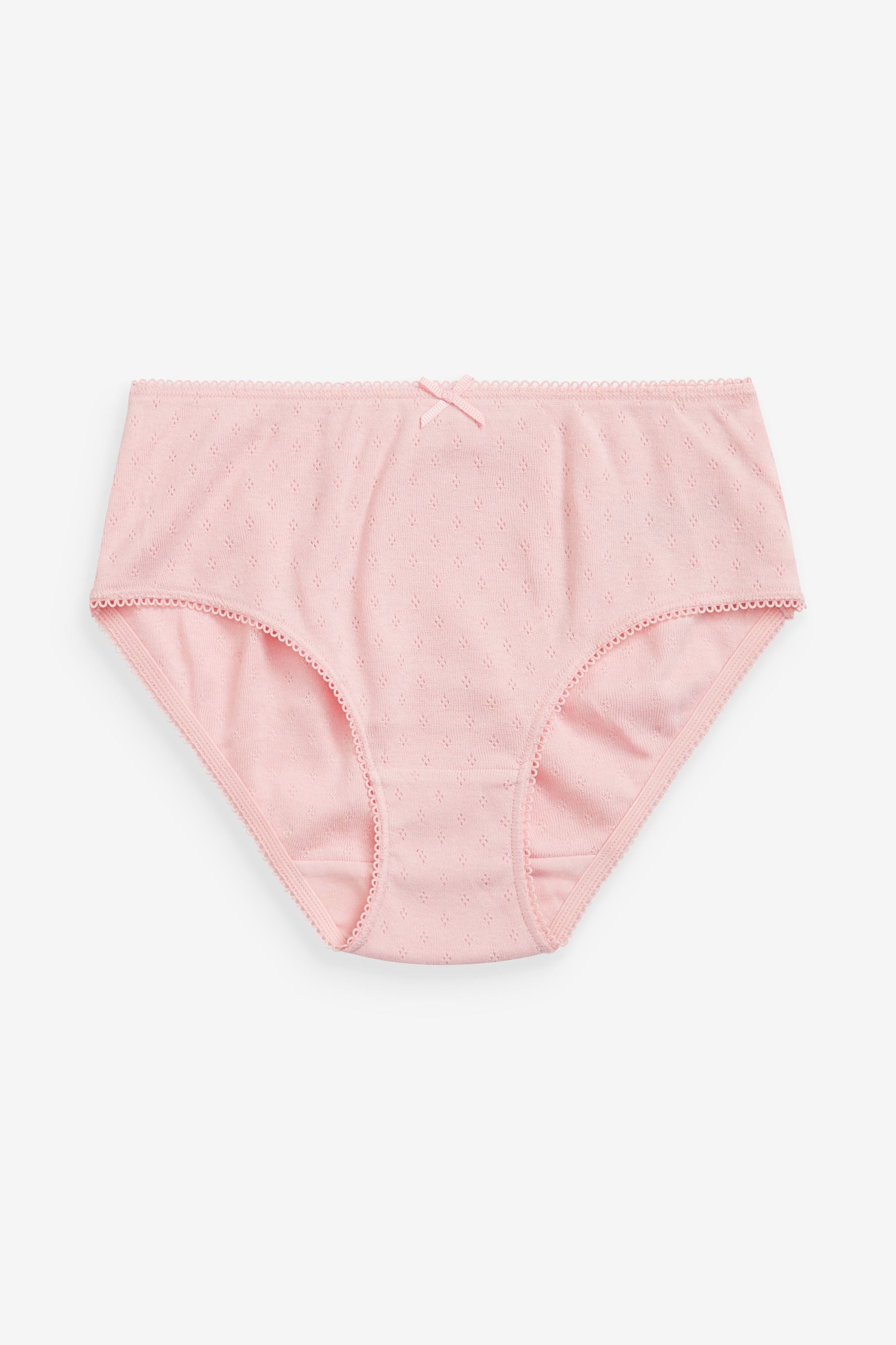 Pink/White 5 Pack Pointelle Briefs (1.5-12yrs)