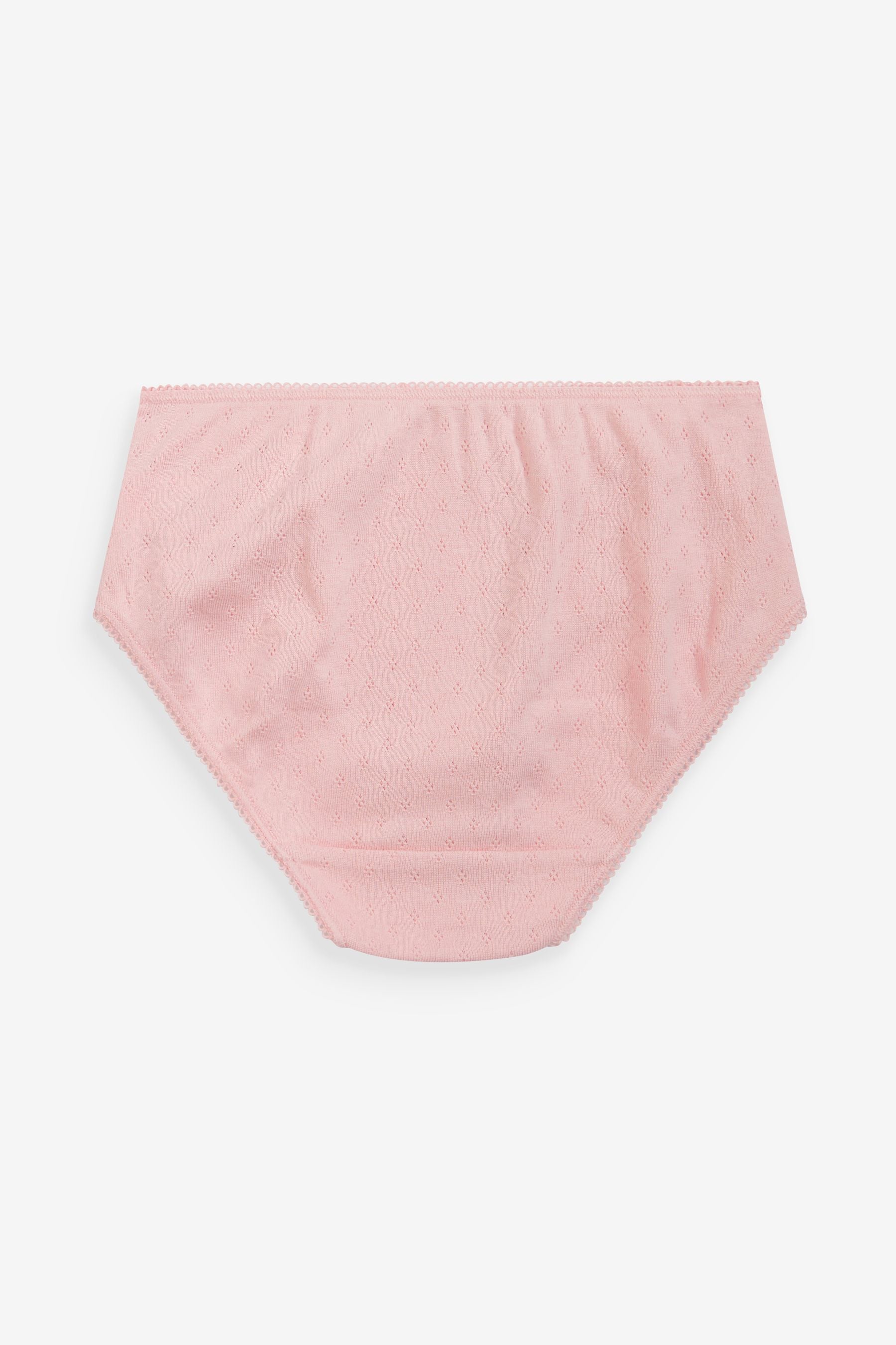 Pink/White 5 Pack Pointelle Briefs (1.5-12yrs)