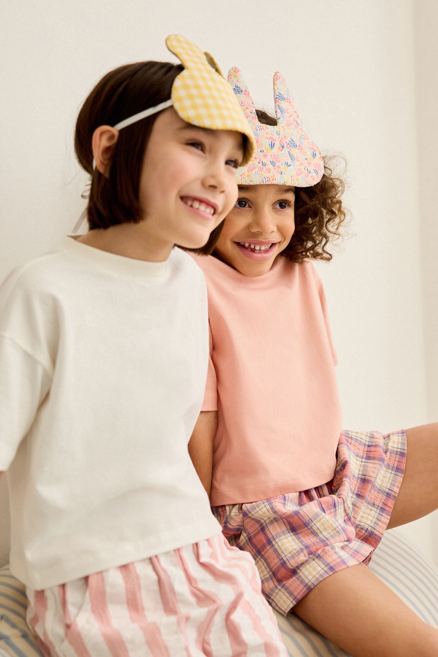 Pink/Cream Woven Check Pyjamas 2 Pack (3-16yrs)