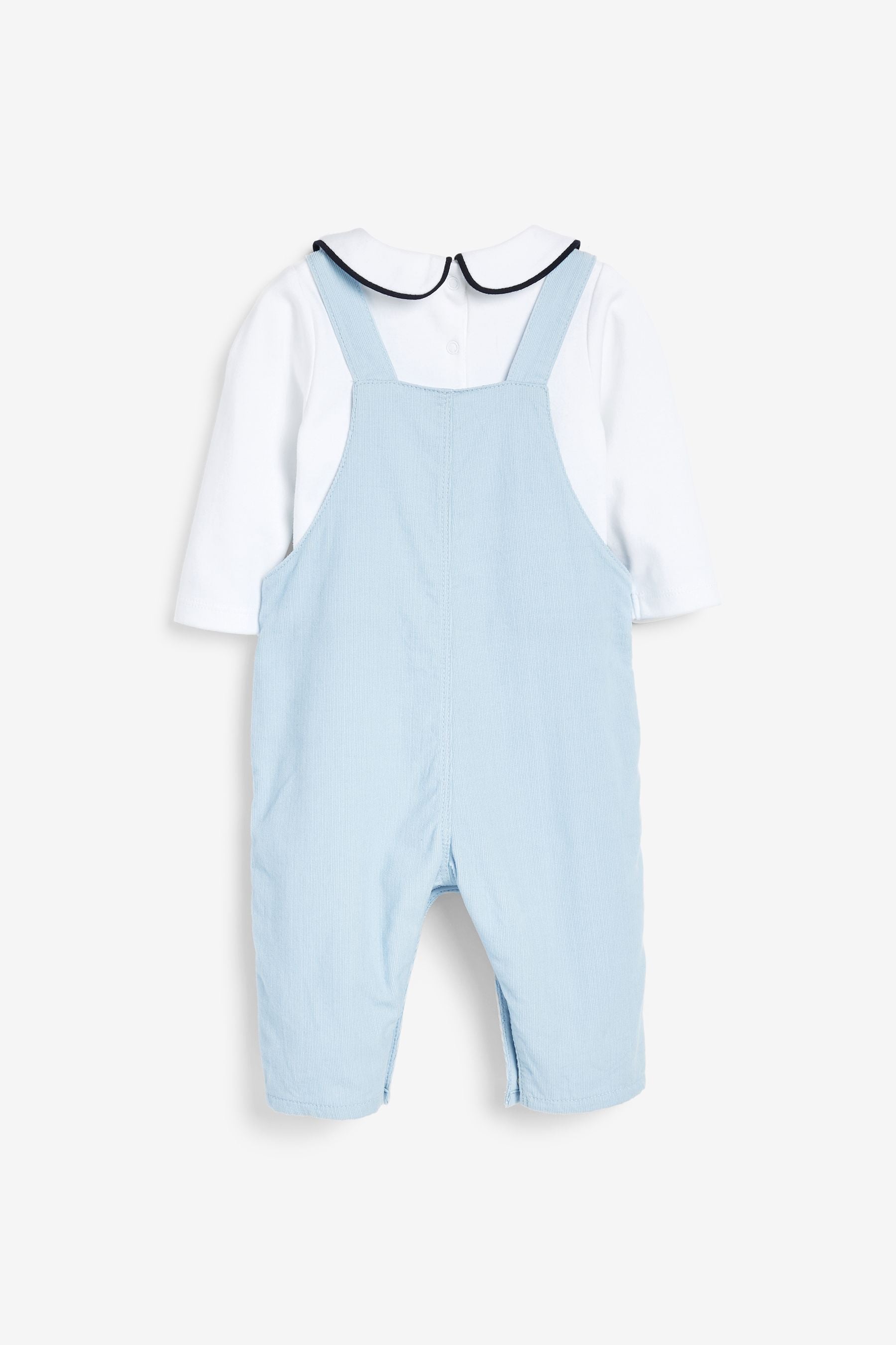 Blue Baby 2 Piece Smart Cord Dungarees And Jersey Bodysuit Set (0mths-3yrs)