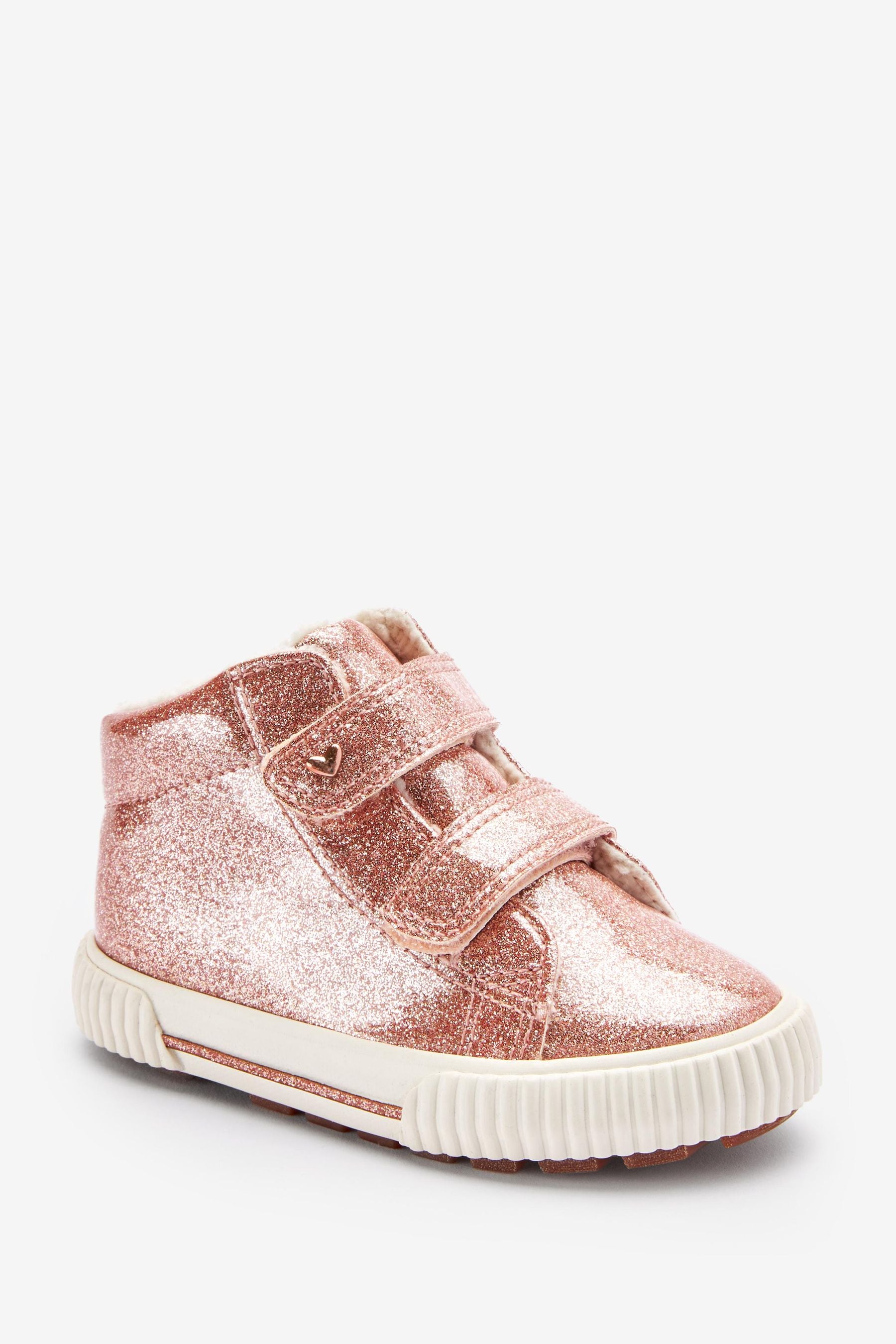 Rose Gold Pink High Top Trainers