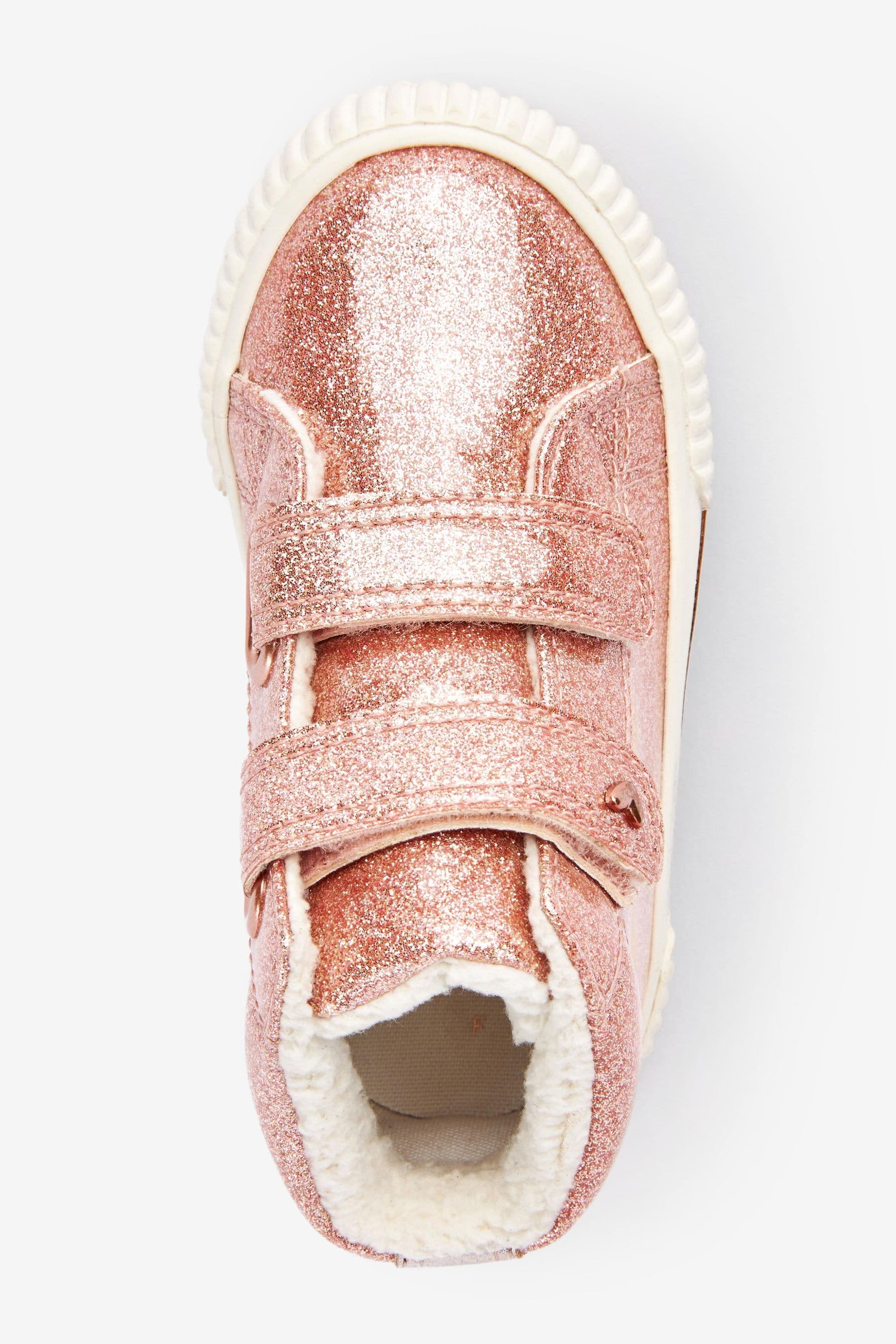 Rose Gold Pink High Top Trainers